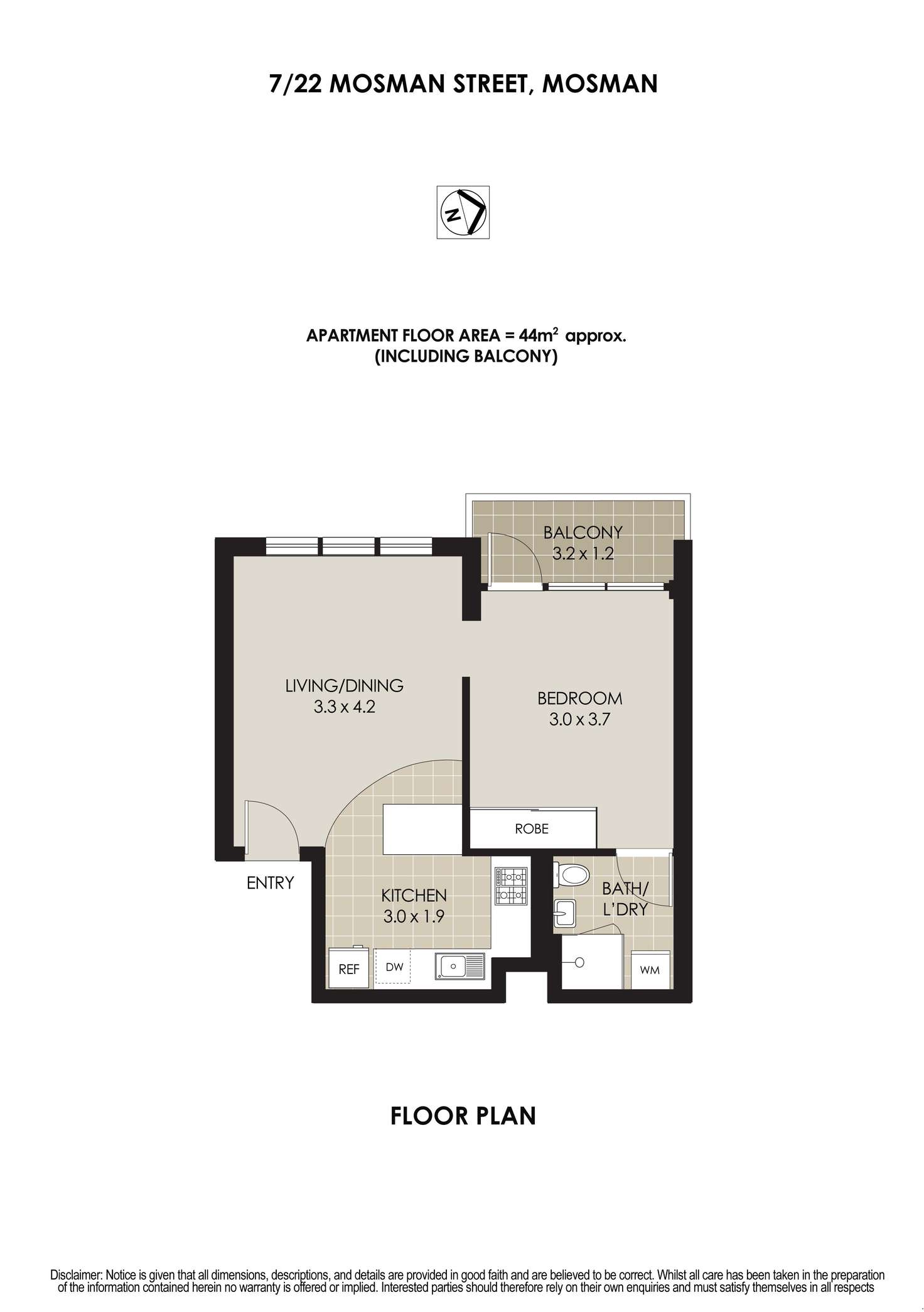 Floorplan of Homely apartment listing, 7/22 Mosman Street, Mosman NSW 2088