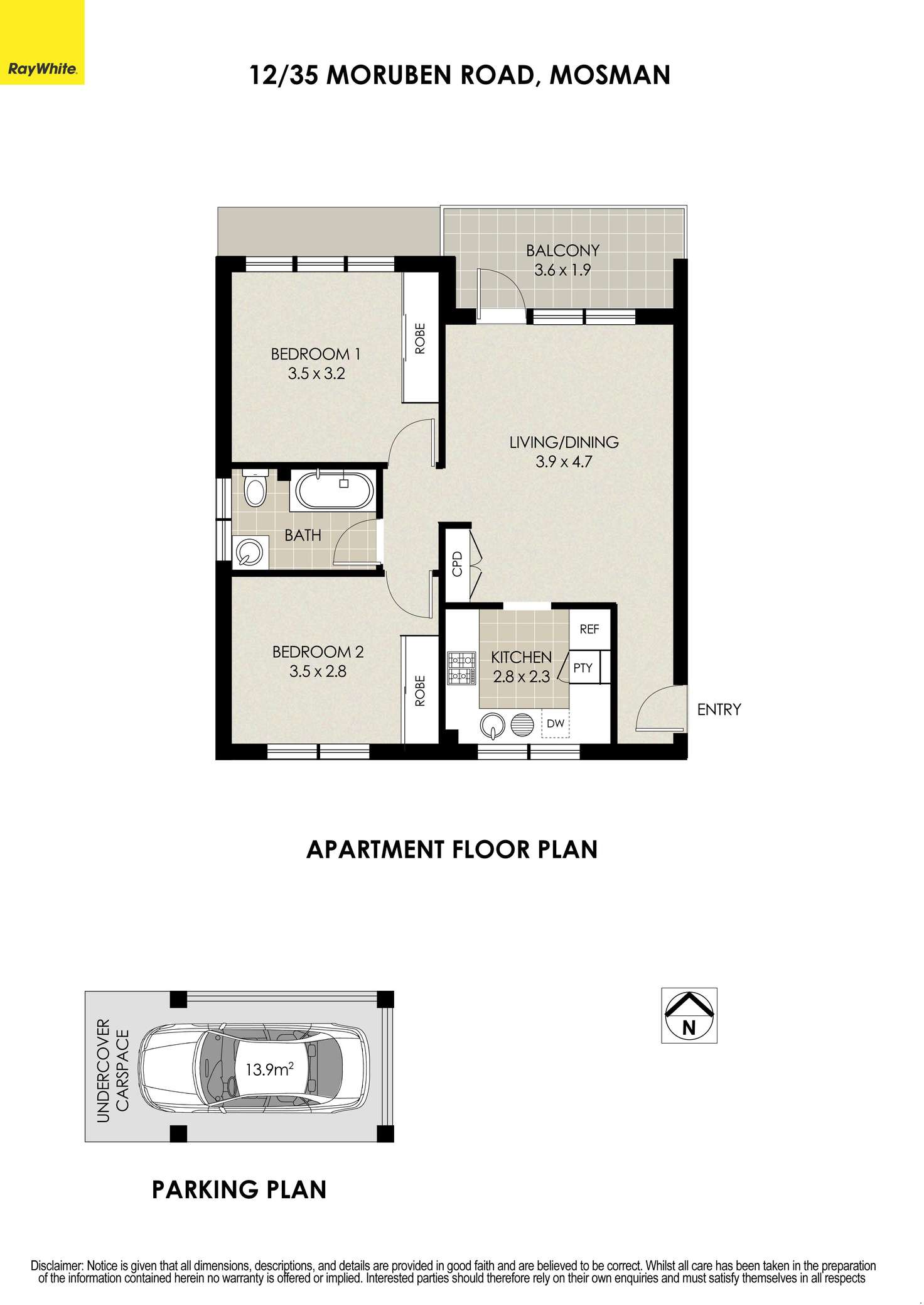 Floorplan of Homely apartment listing, 12/35 Moruben Road, Mosman NSW 2088