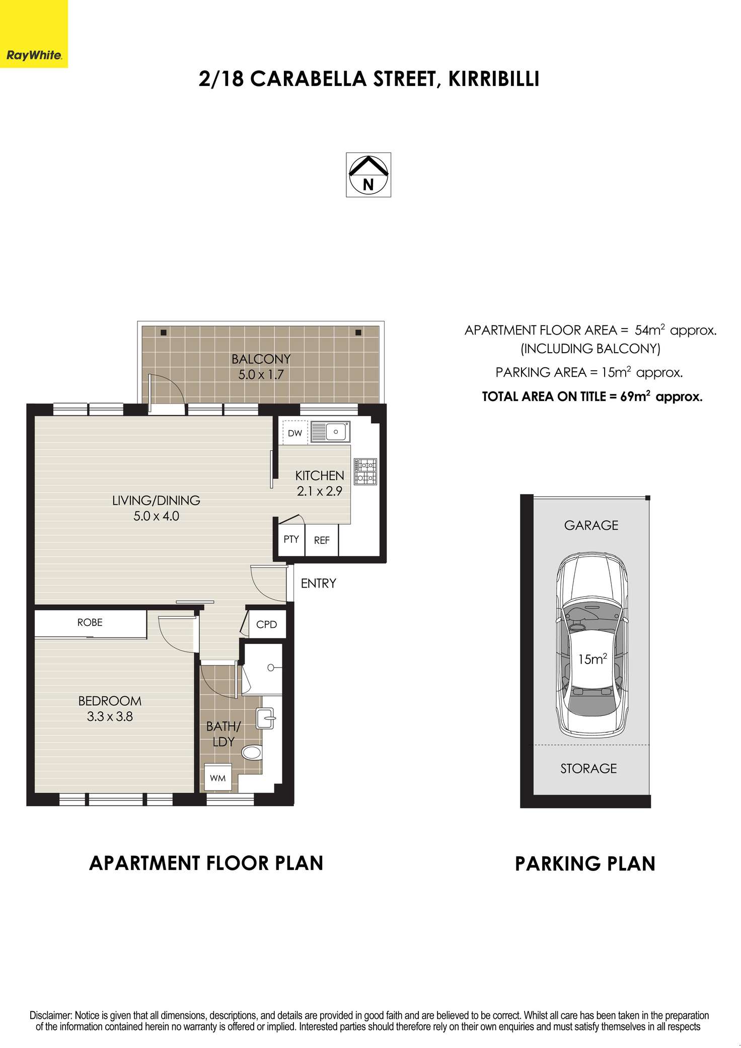 Floorplan of Homely apartment listing, 2/18 Carabella Street, Kirribilli NSW 2061