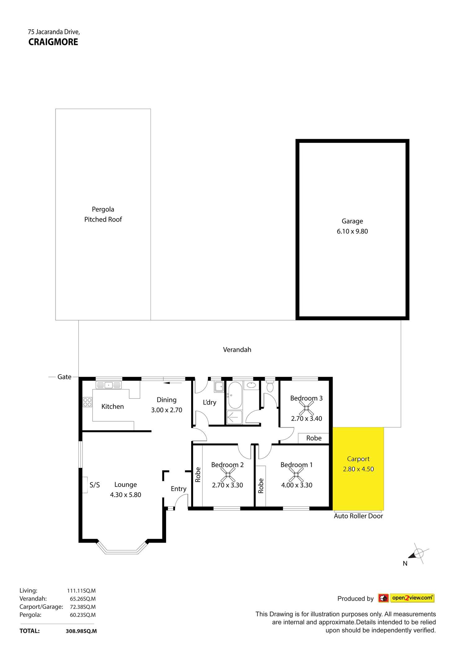 Floorplan of Homely house listing, 75 Jacaranda Drive, Craigmore SA 5114
