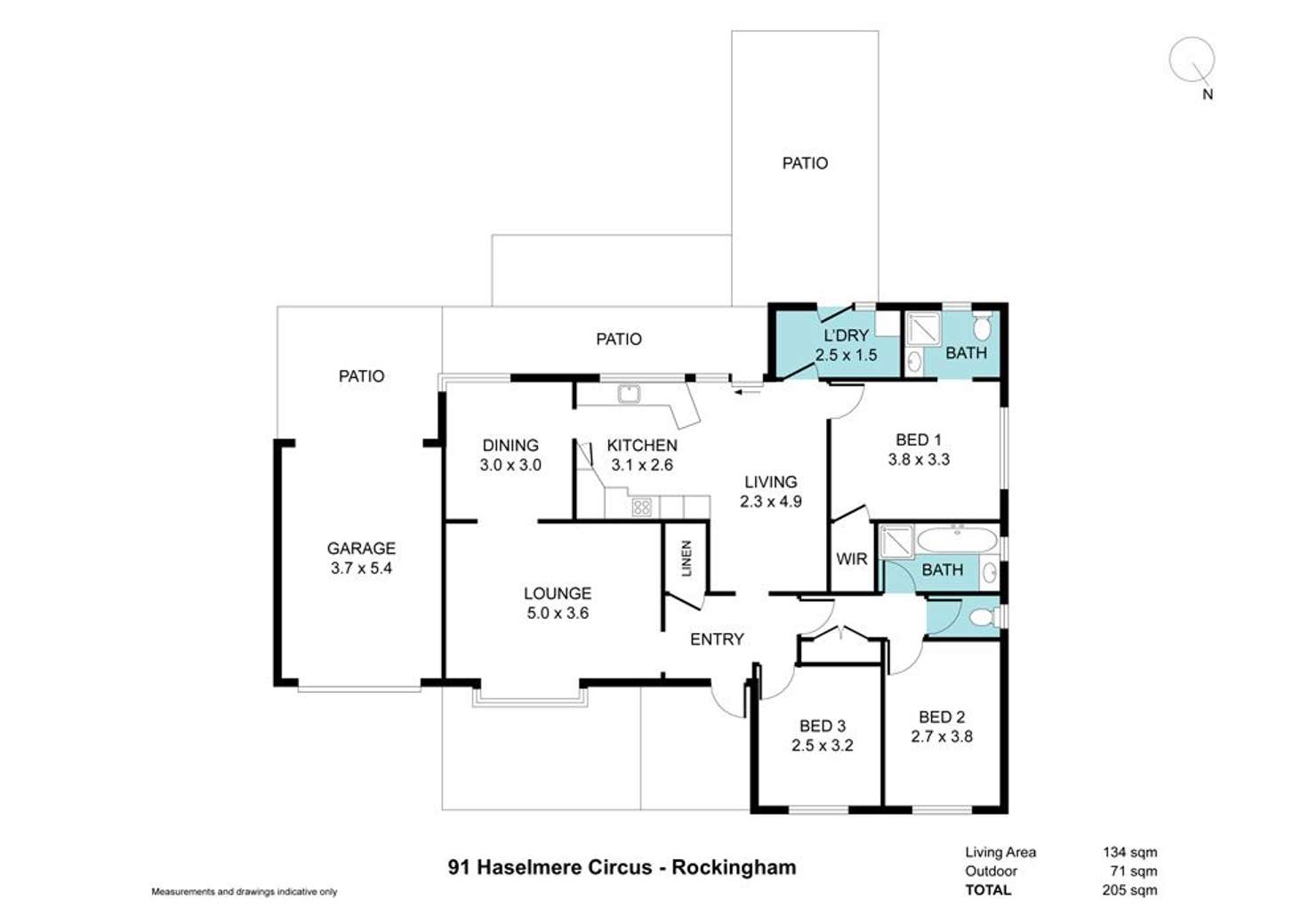 Floorplan of Homely house listing, 91 Haselmere Circus, Rockingham WA 6168