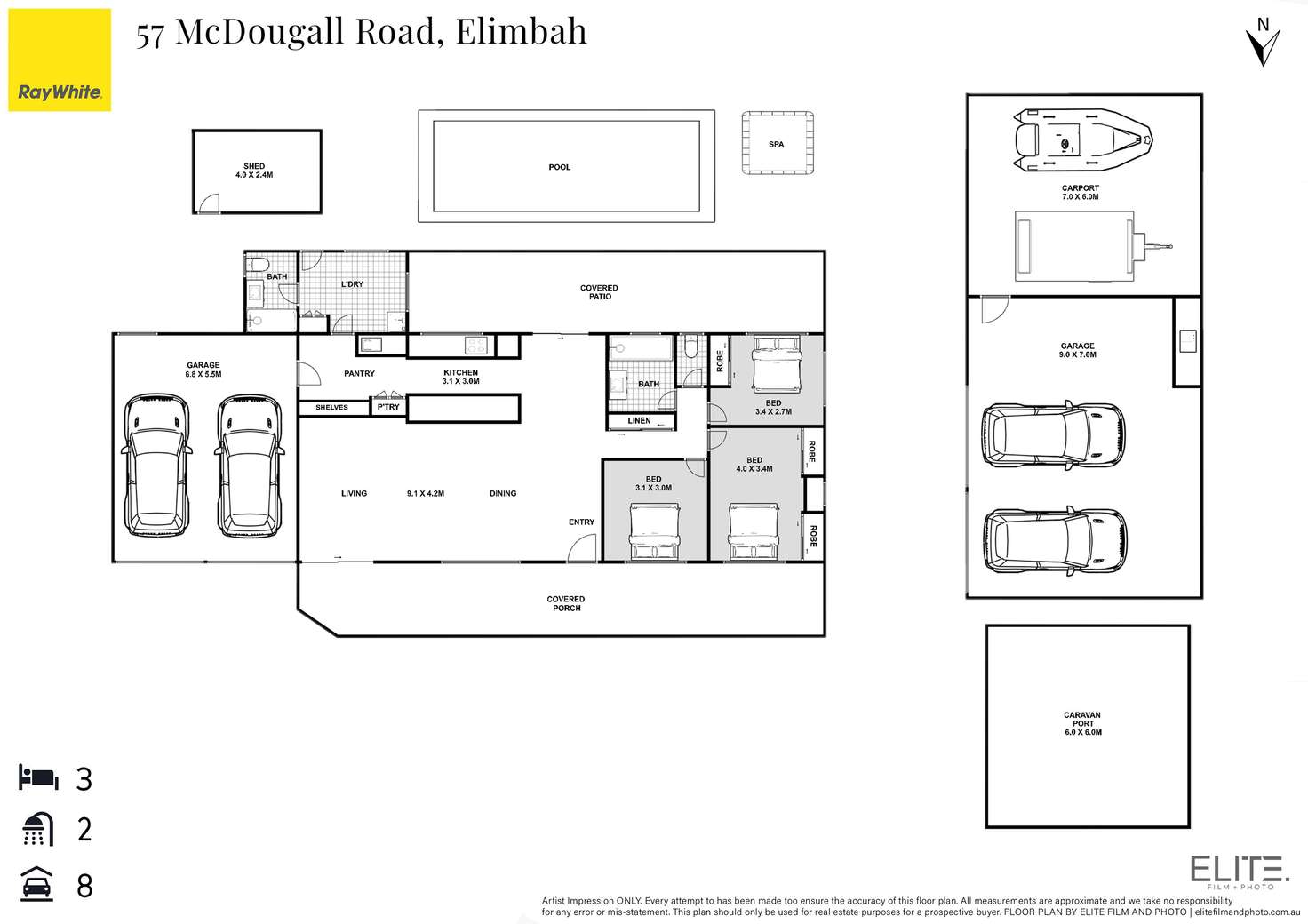Floorplan of Homely acreageSemiRural listing, 57 McDougall Road, Elimbah QLD 4516