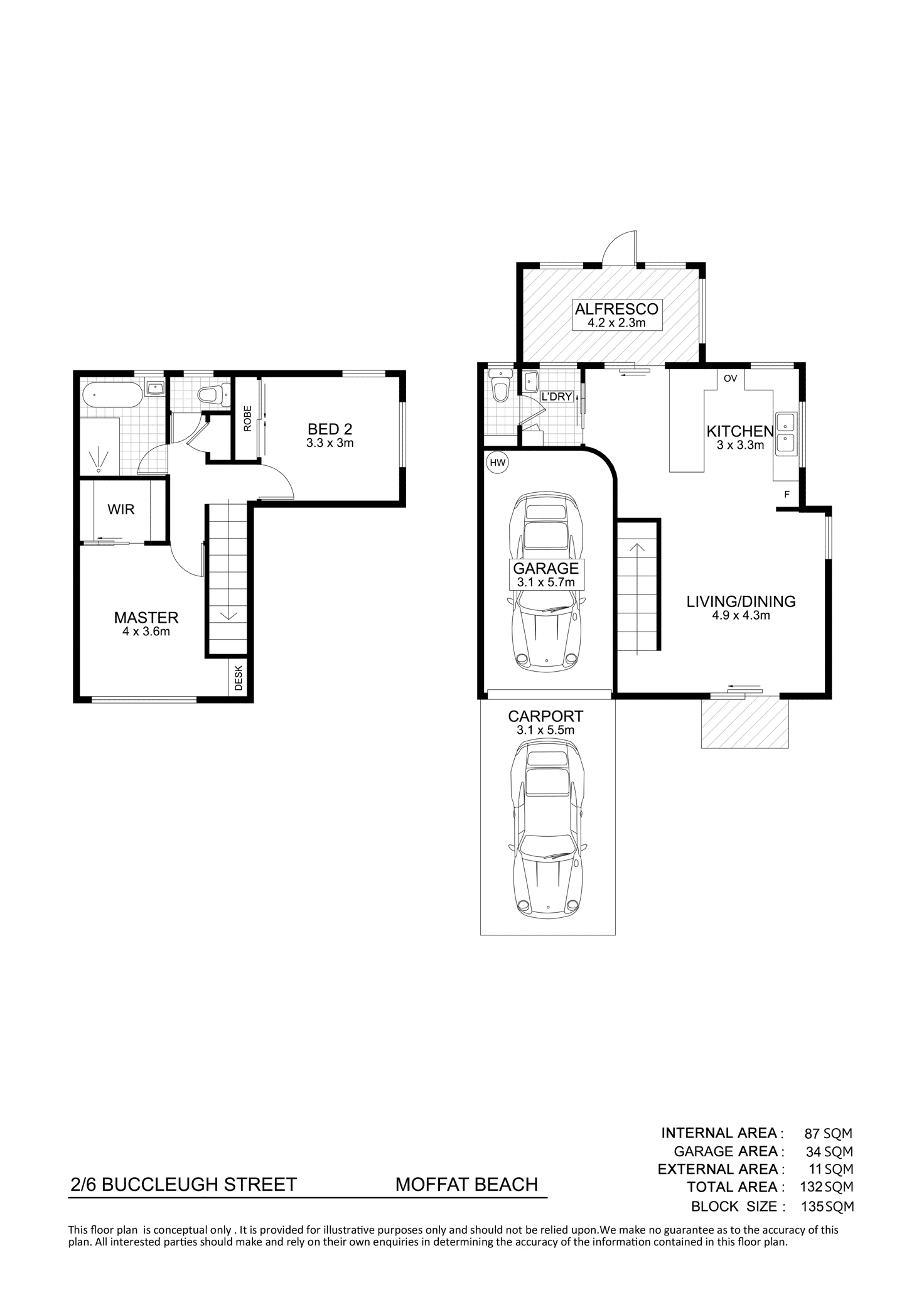 Floorplan of Homely semiDetached listing, Unit 2/6 Buccleugh Street, Moffat Beach QLD 4551