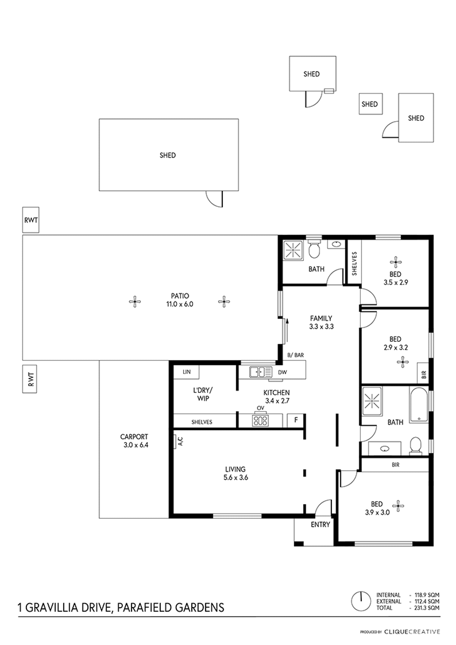 Floorplan of Homely house listing, 1 Grevillia Drive, Parafield Gardens SA 5107