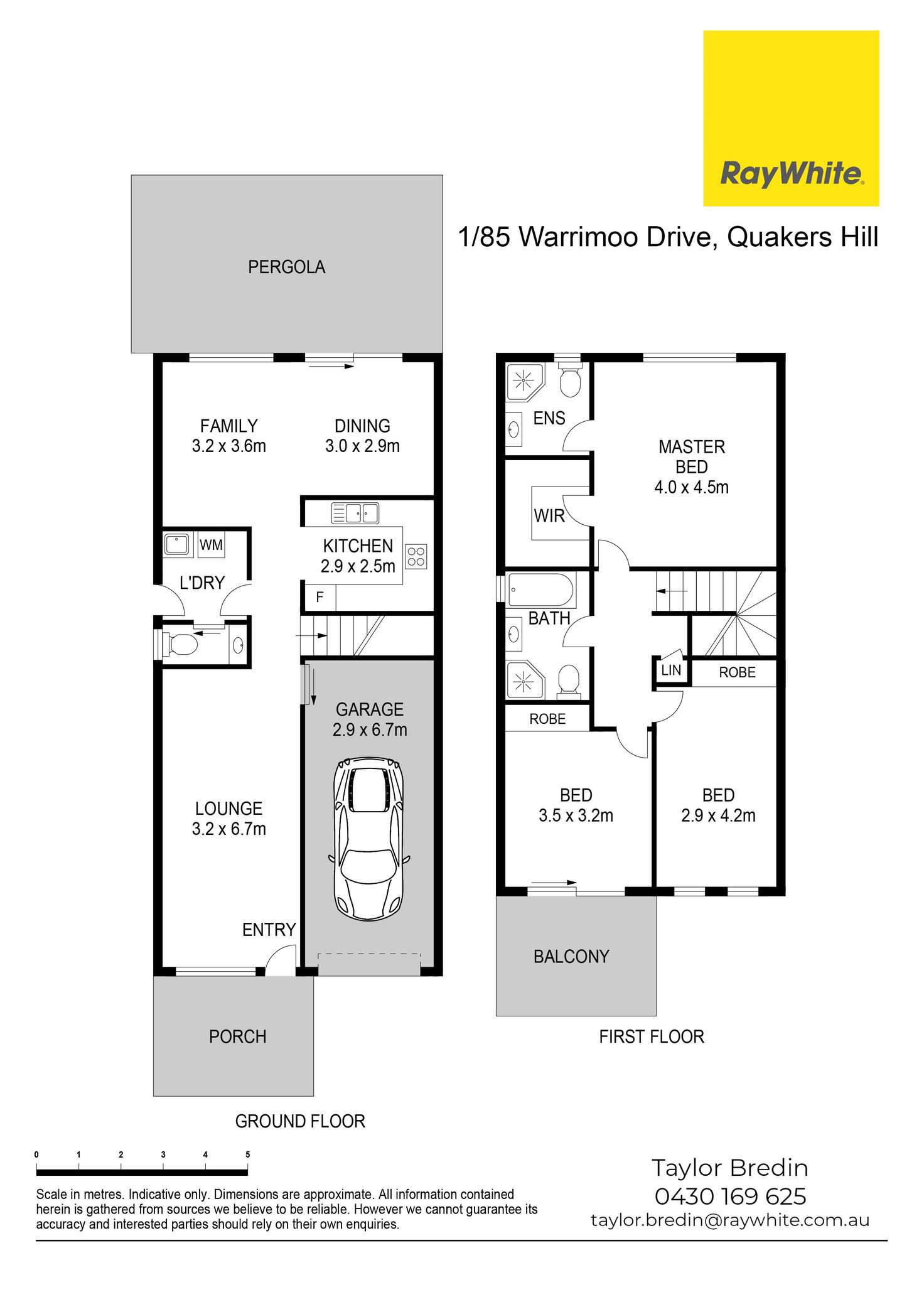 Floorplan of Homely semiDetached listing, 1/85 Warrimoo Drive, Quakers Hill NSW 2763