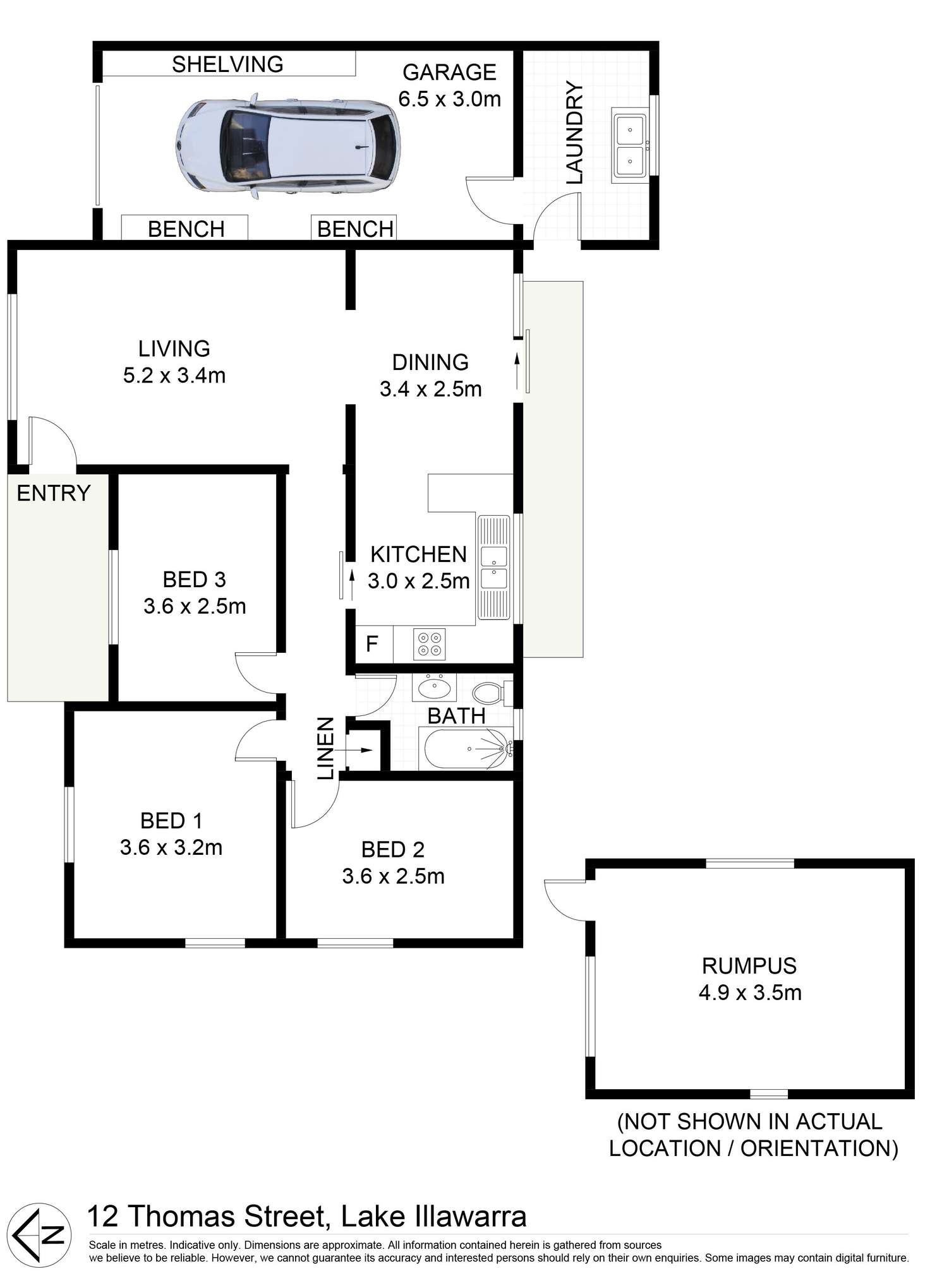 Floorplan of Homely house listing, 12 Thomas Street, Lake Illawarra NSW 2528