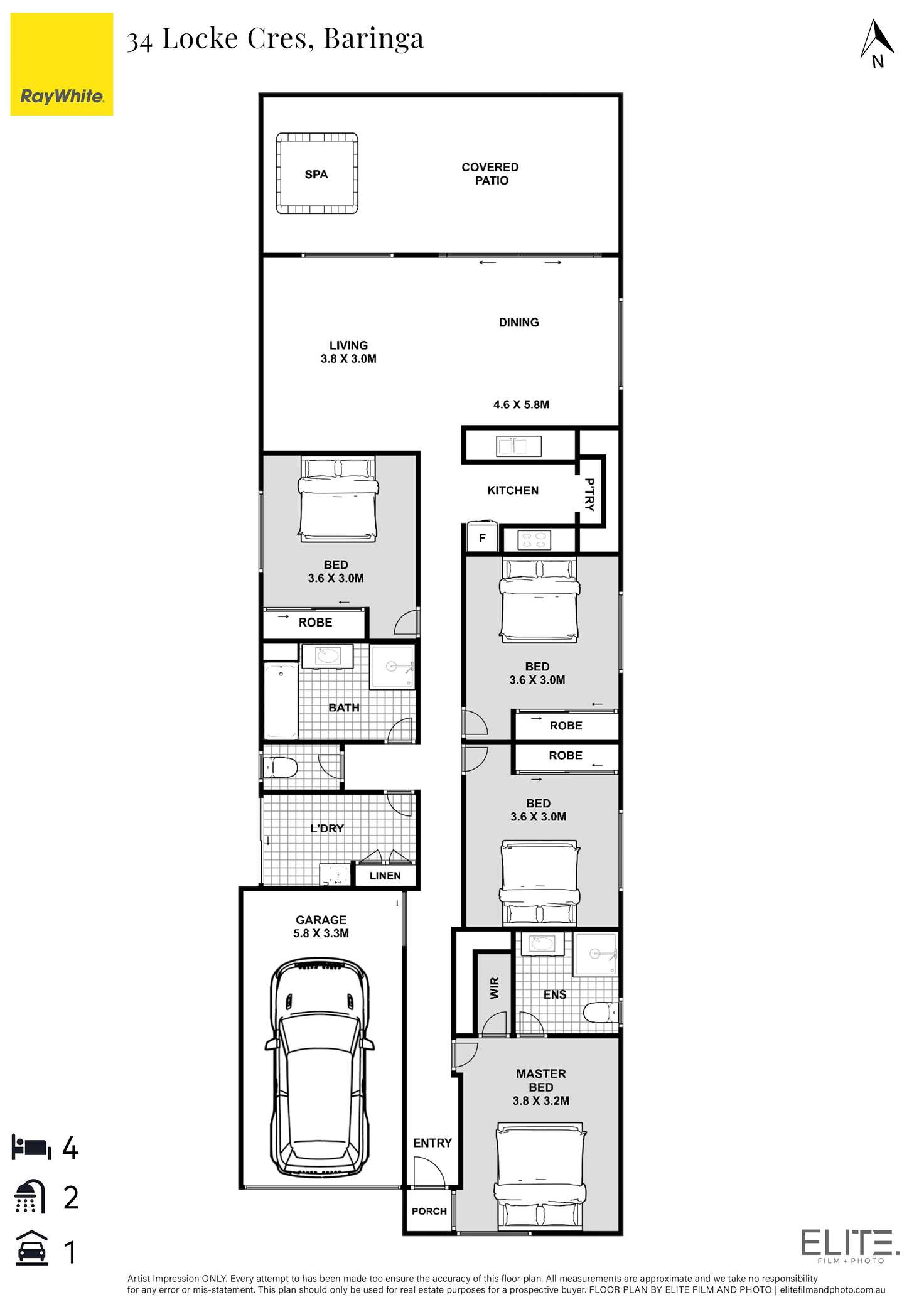 Floorplan of Homely house listing, 34 Locke Crescent, Baringa QLD 4551