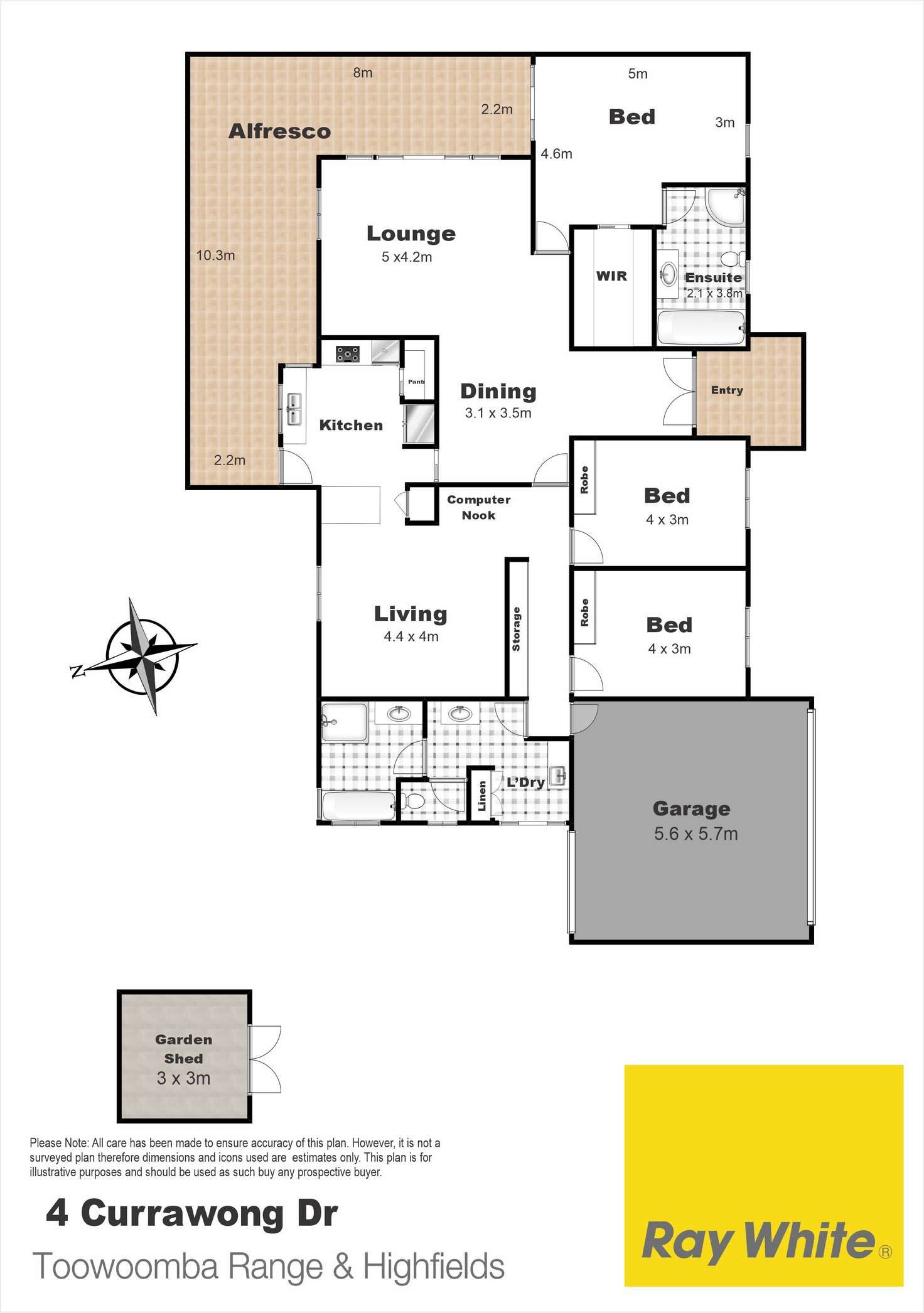 Floorplan of Homely house listing, 4 Currawong Drive, Highfields QLD 4352