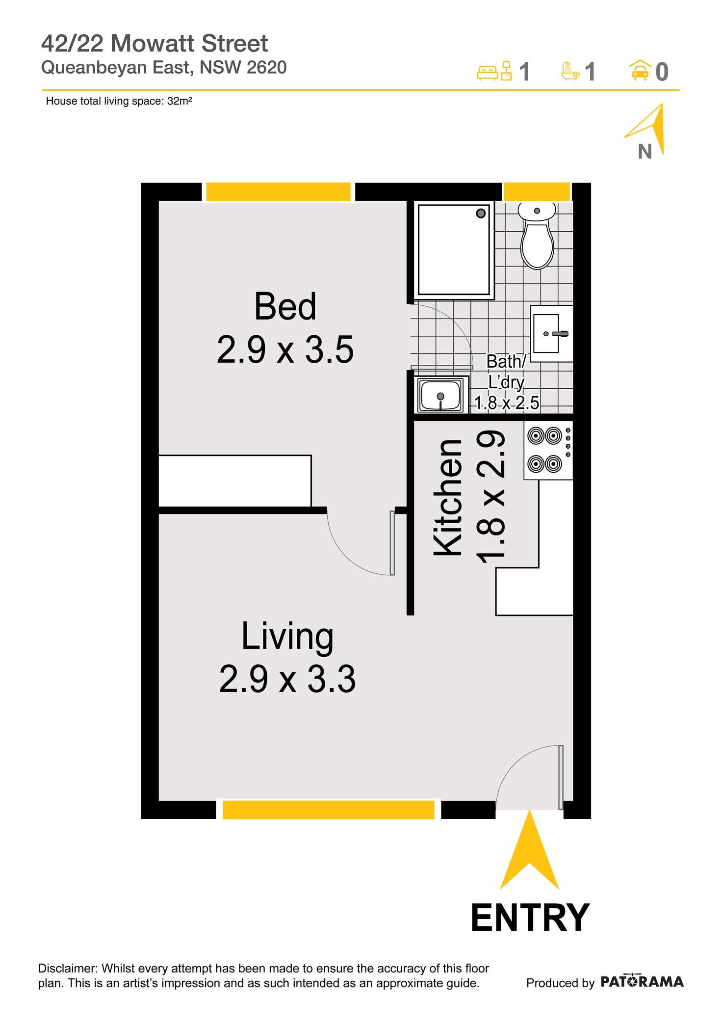 Floorplan of Homely unit listing, 42/22 Mowatt Street, Queanbeyan East NSW 2620