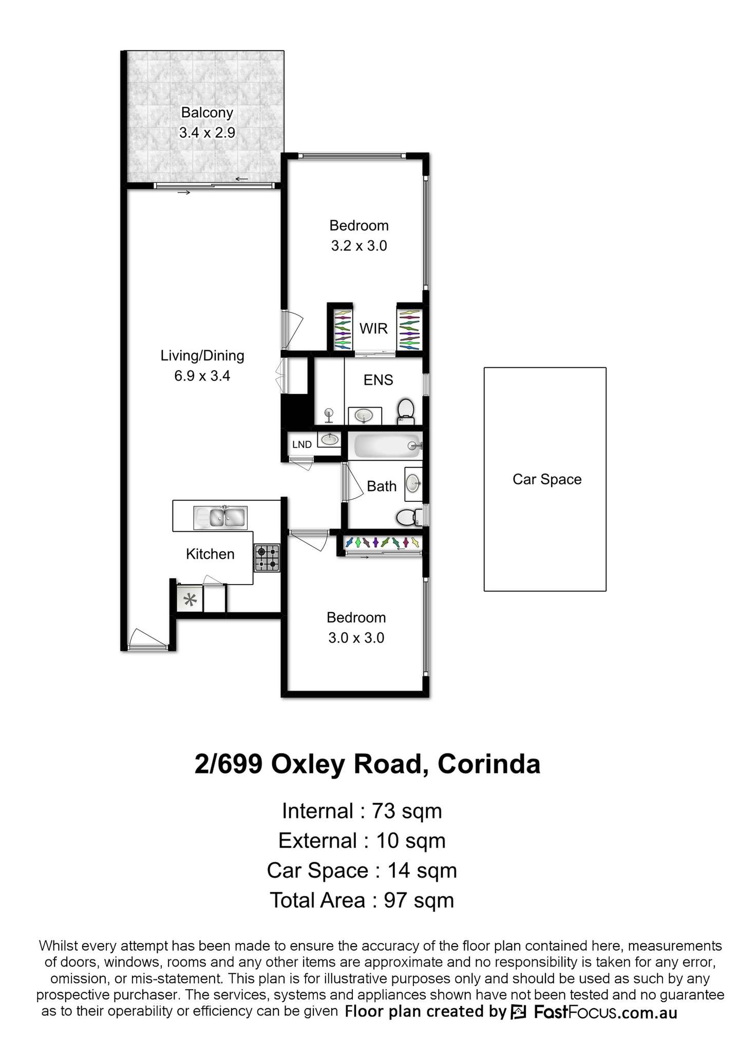 Floorplan of Homely unit listing, 2/699 Oxley Road, Corinda QLD 4075