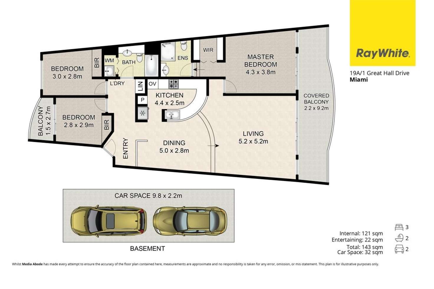 Floorplan of Homely apartment listing, A19/1 Great Hall Drive, Miami QLD 4220