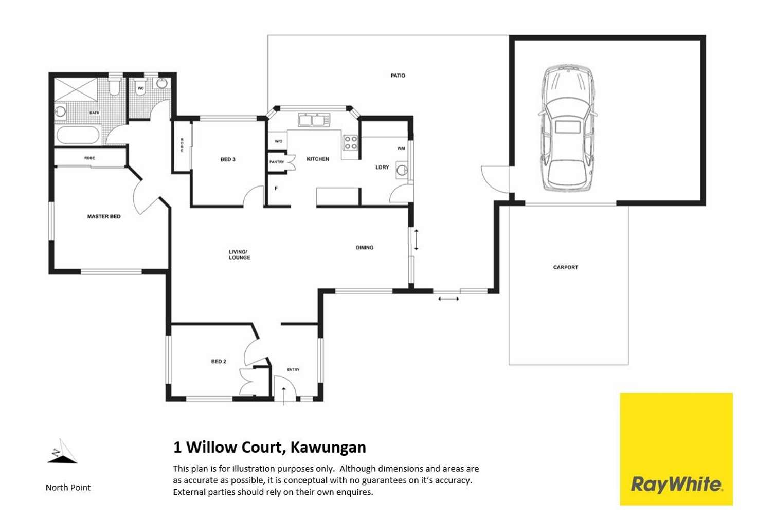 Floorplan of Homely house listing, 1 Willow Court, Kawungan QLD 4655