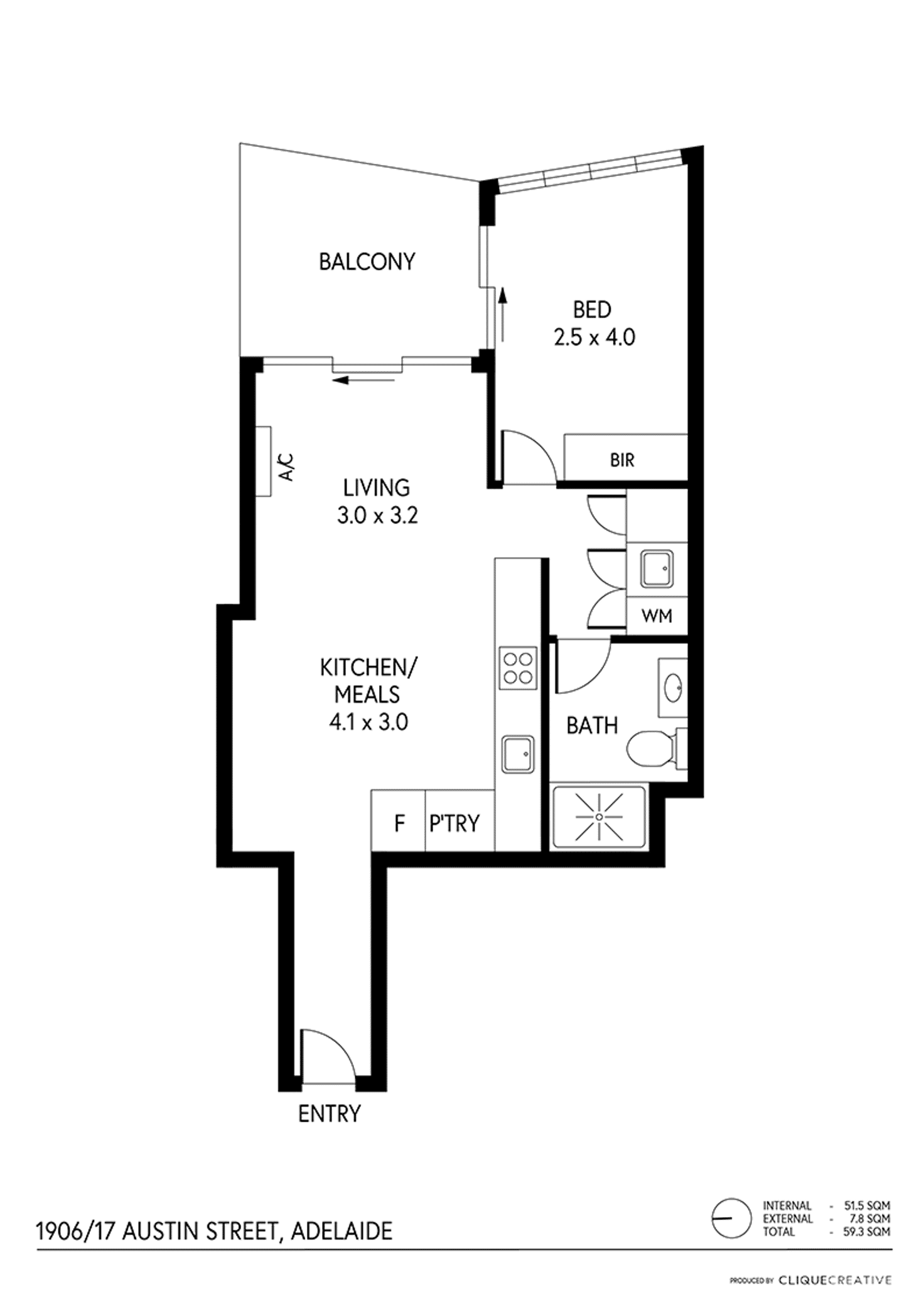 Floorplan of Homely house listing, 1906/17 Austin Street, Adelaide SA 5000