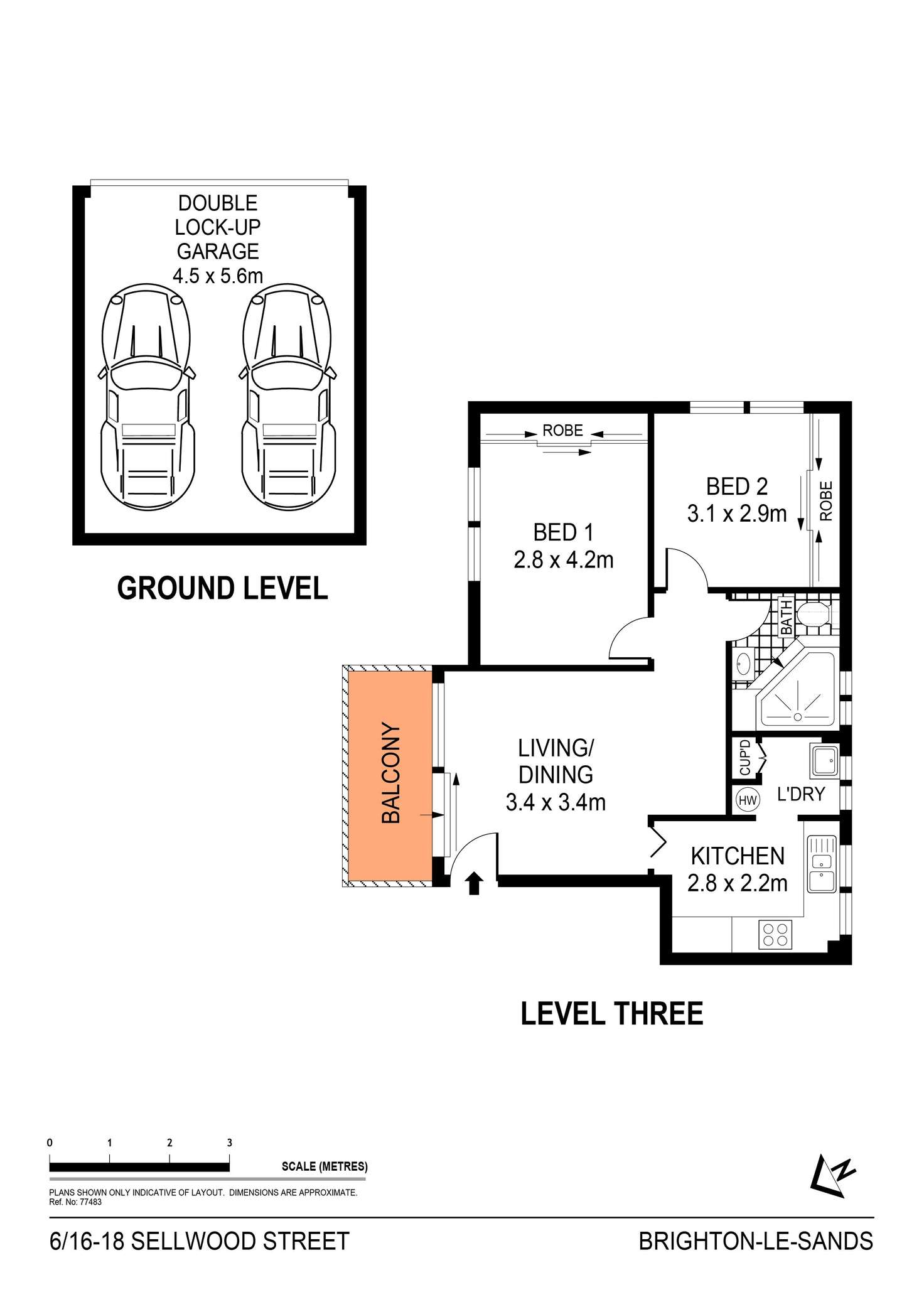 Floorplan of Homely apartment listing, 6/16-18 Sellwood Street, Brighton-Le-Sands NSW 2216