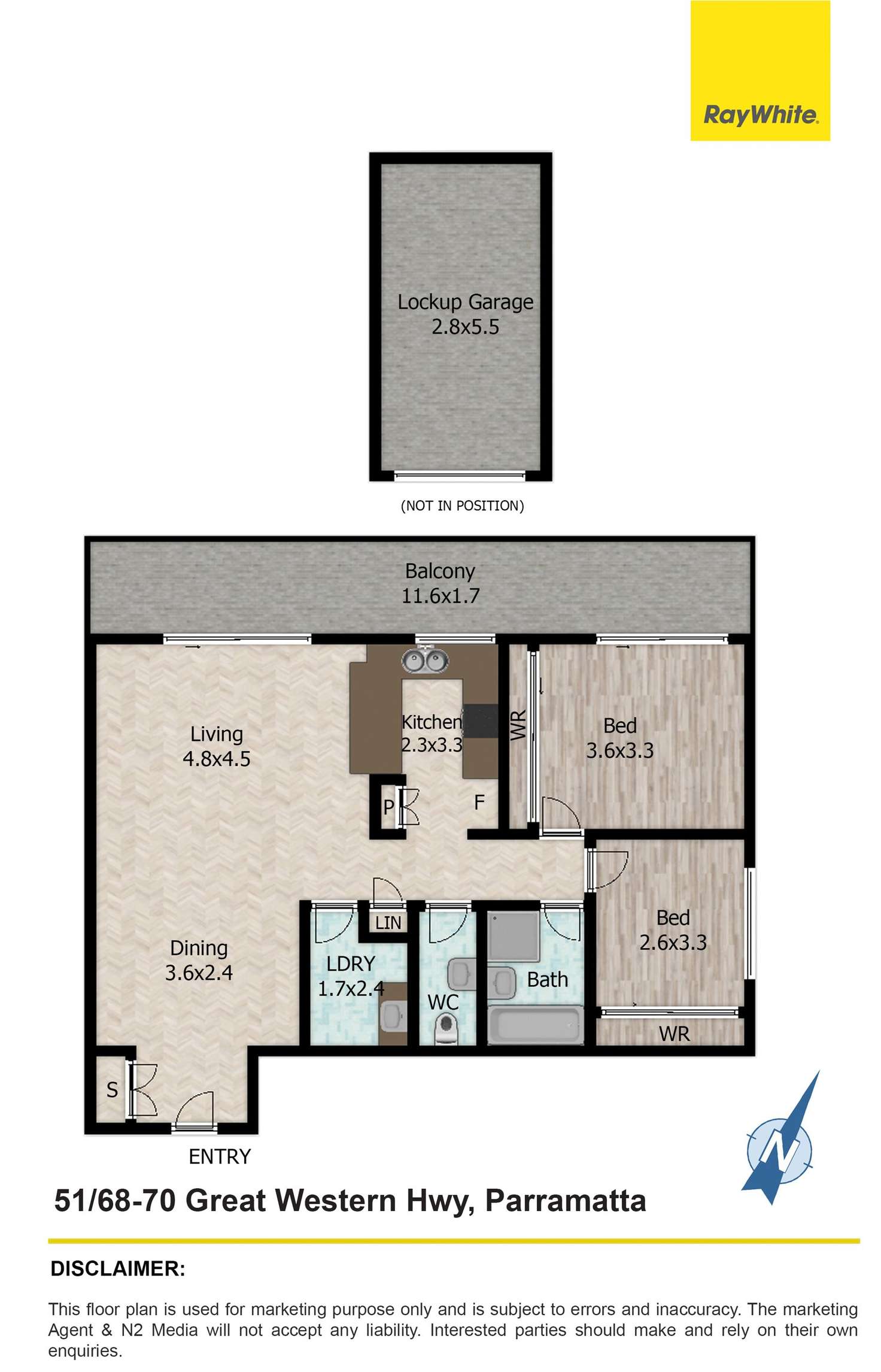 Floorplan of Homely apartment listing, 51/68-70 Great Western Highway, Parramatta NSW 2150