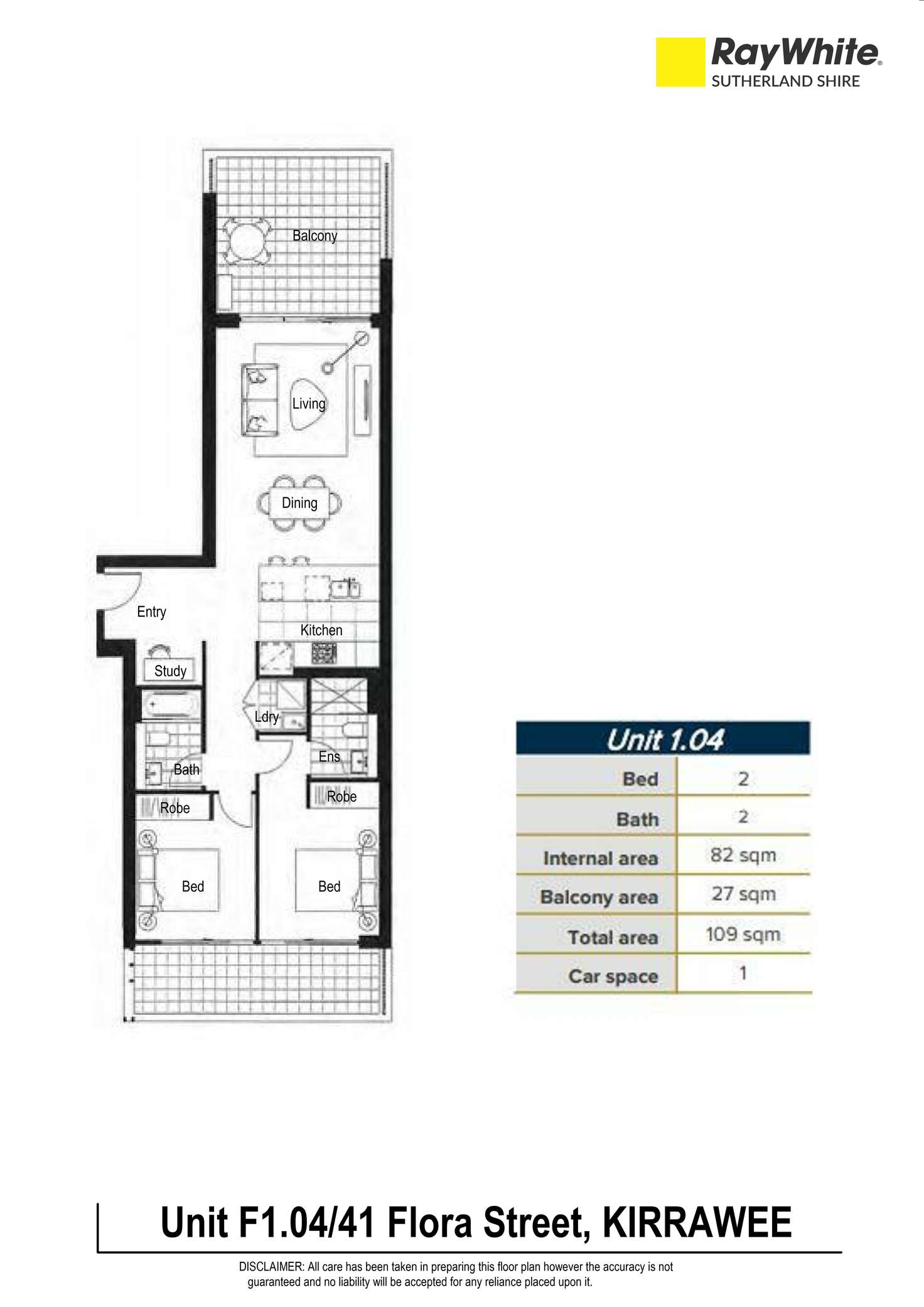 Floorplan of Homely apartment listing, F1.04/41 Flora Street, Kirrawee NSW 2232