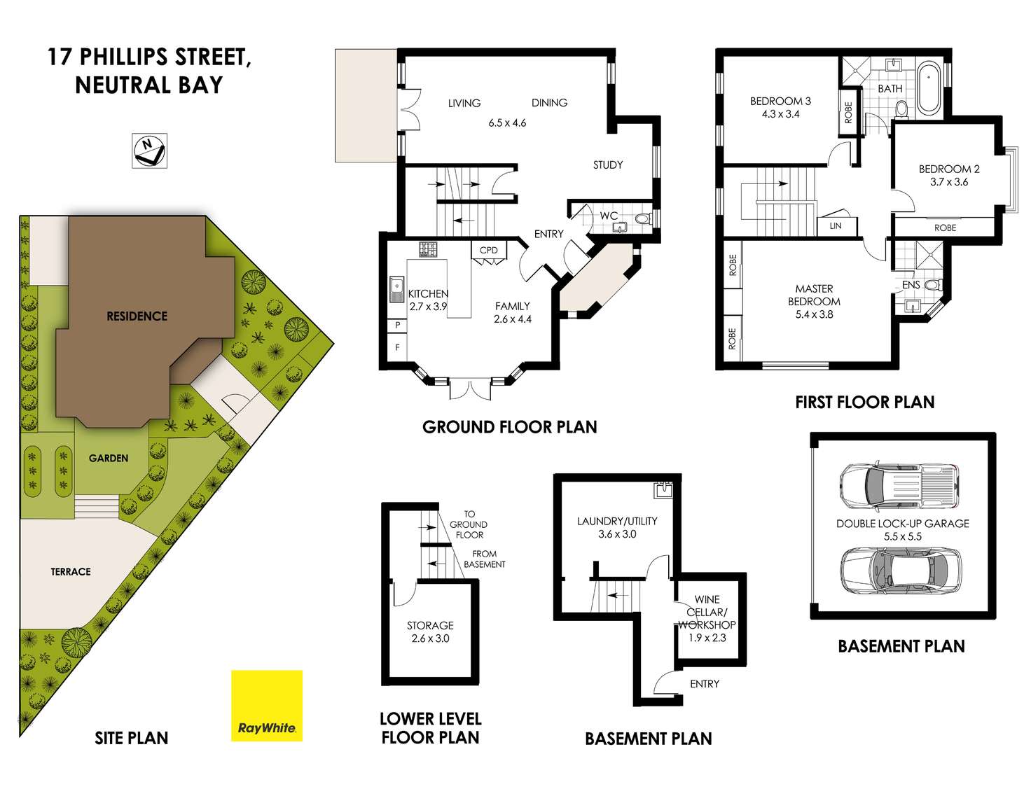 Floorplan of Homely townhouse listing, 17 Phillips Street, Neutral Bay NSW 2089