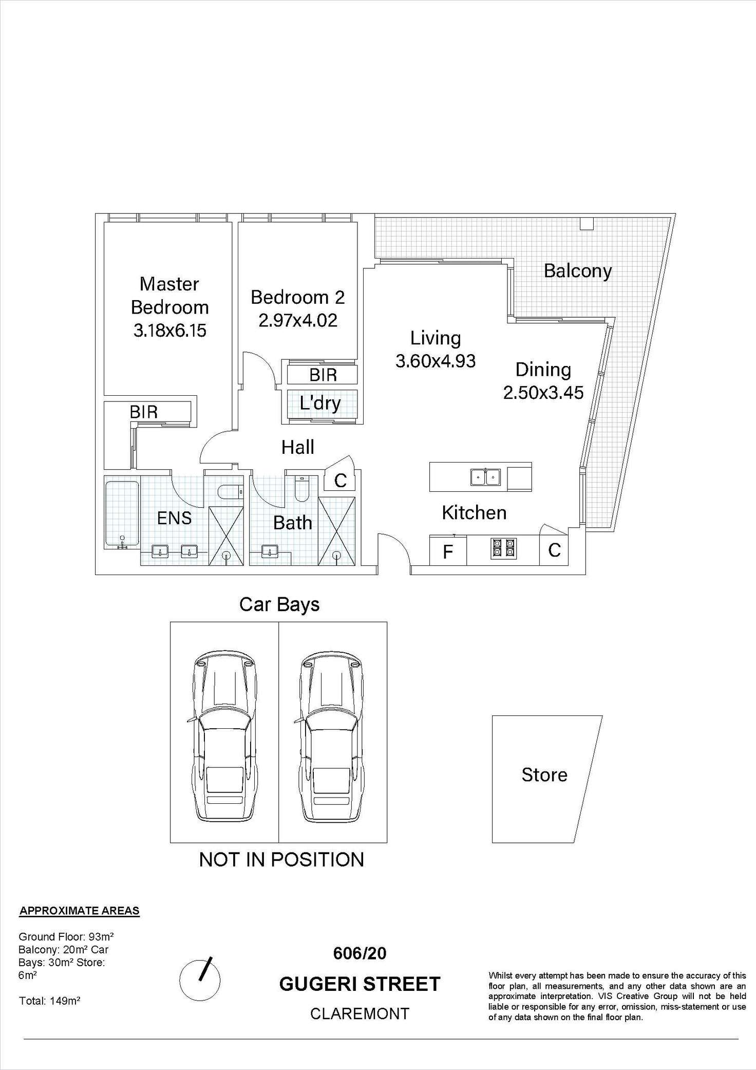 Floorplan of Homely apartment listing, 606/20 Gugeri Street, Claremont WA 6010