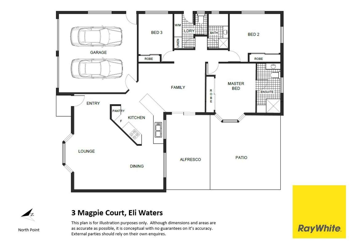 Floorplan of Homely house listing, 3 Magpie Court, Eli Waters QLD 4655