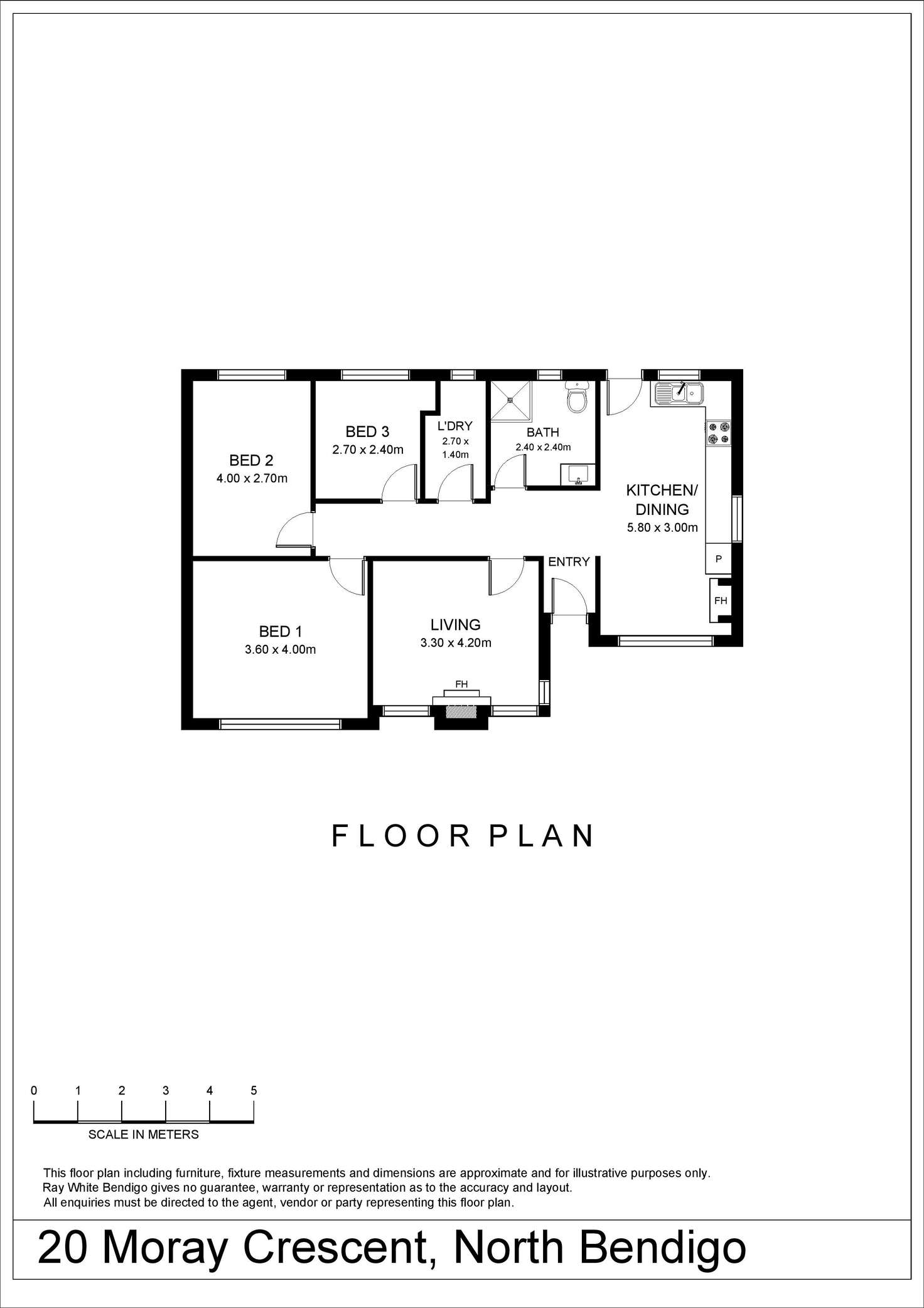 Floorplan of Homely house listing, 20 Moray Crescent, North Bendigo VIC 3550