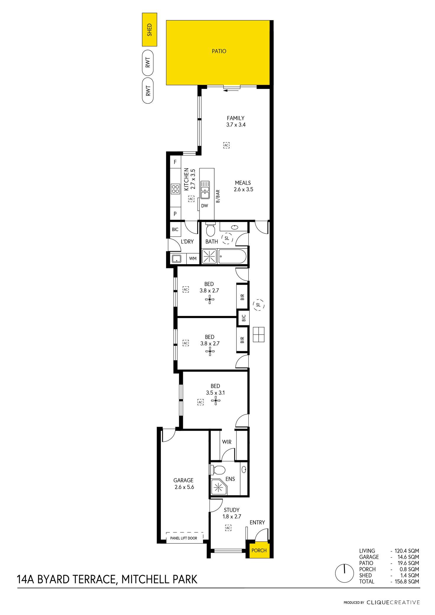 Floorplan of Homely house listing, 14A Byard Terrace, Mitchell Park SA 5043
