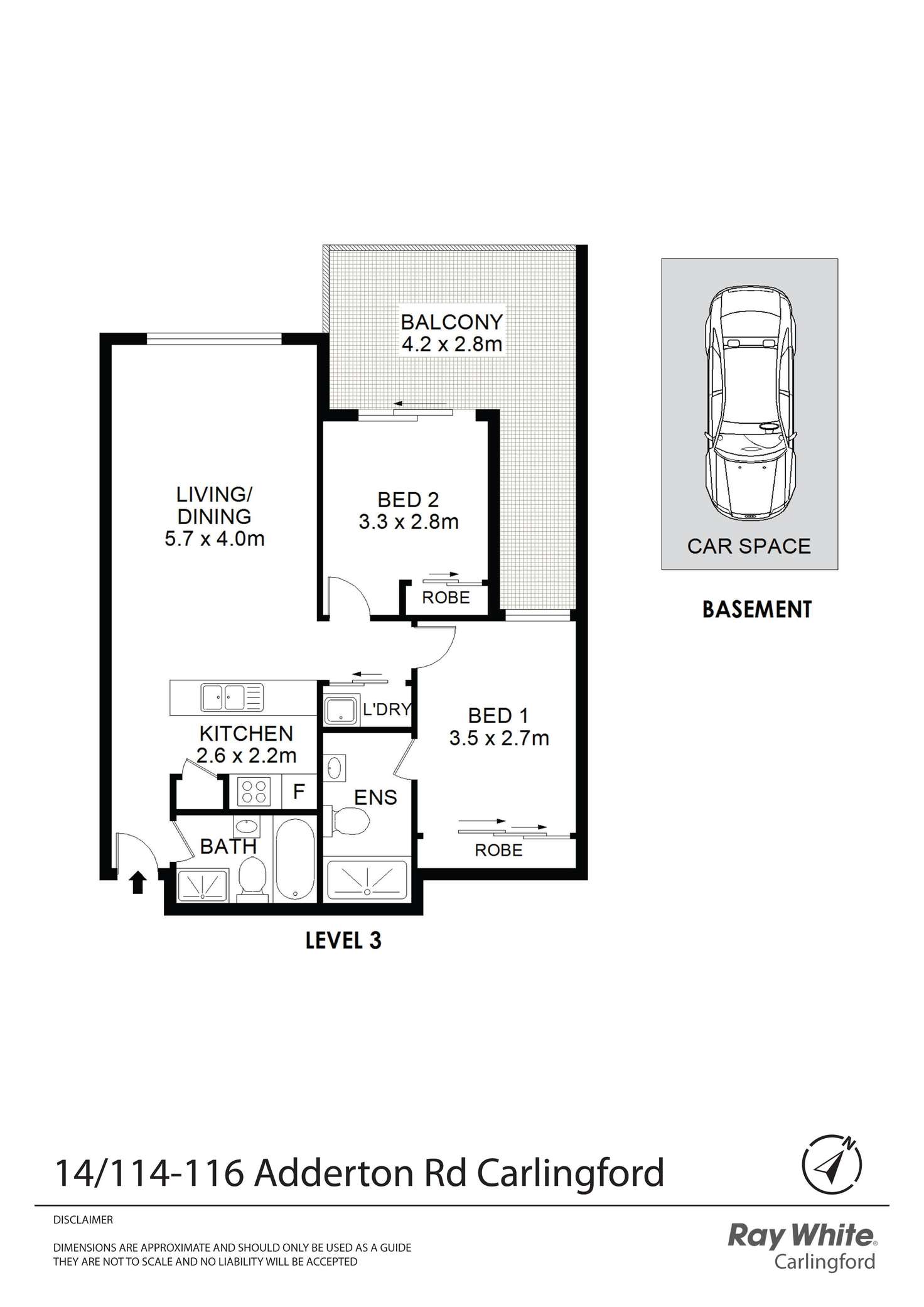 Floorplan of Homely apartment listing, 14/114-116 Adderton Road, Carlingford NSW 2118
