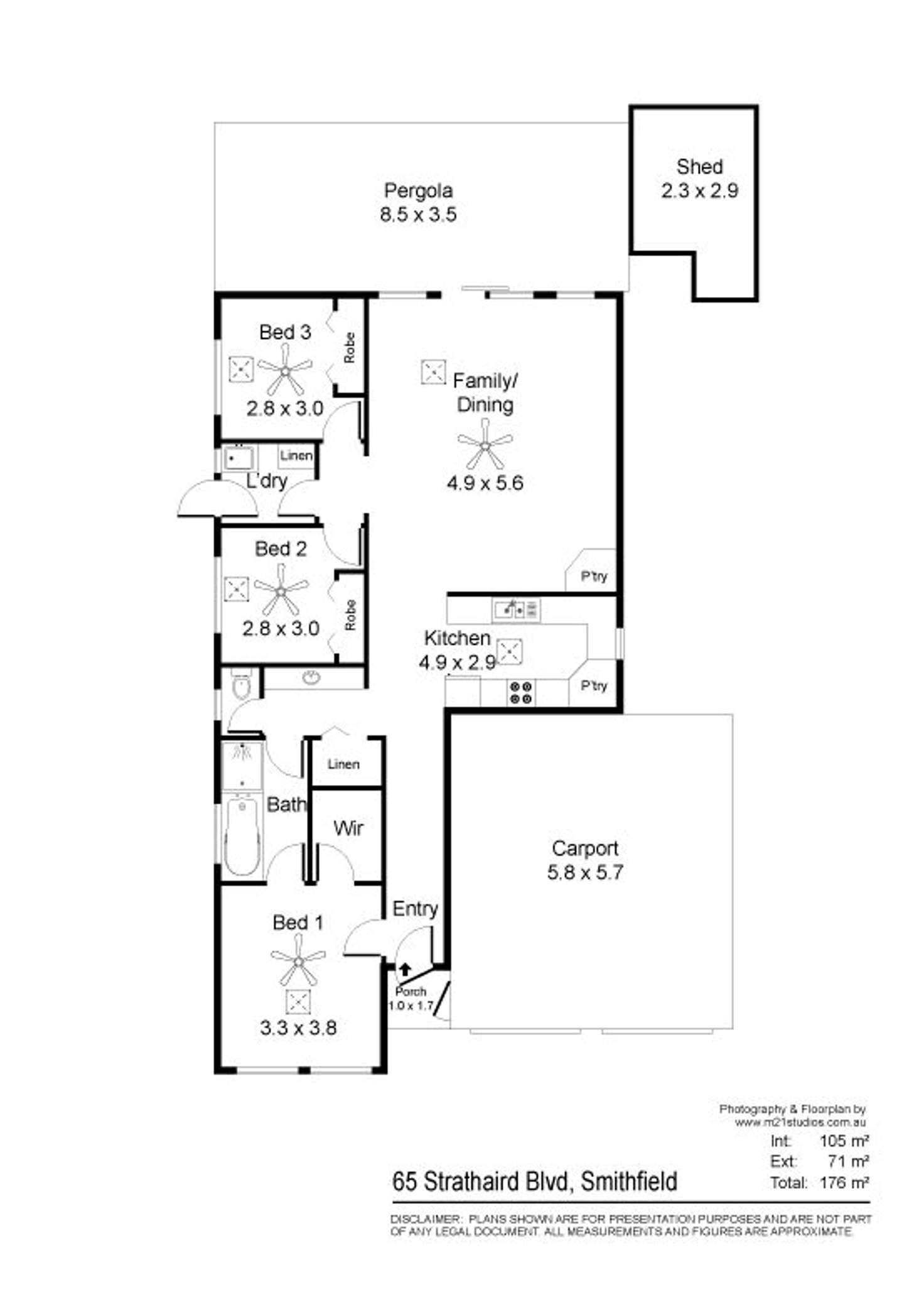 Floorplan of Homely house listing, 65 Strathaird Boulevard, Smithfield SA 5114