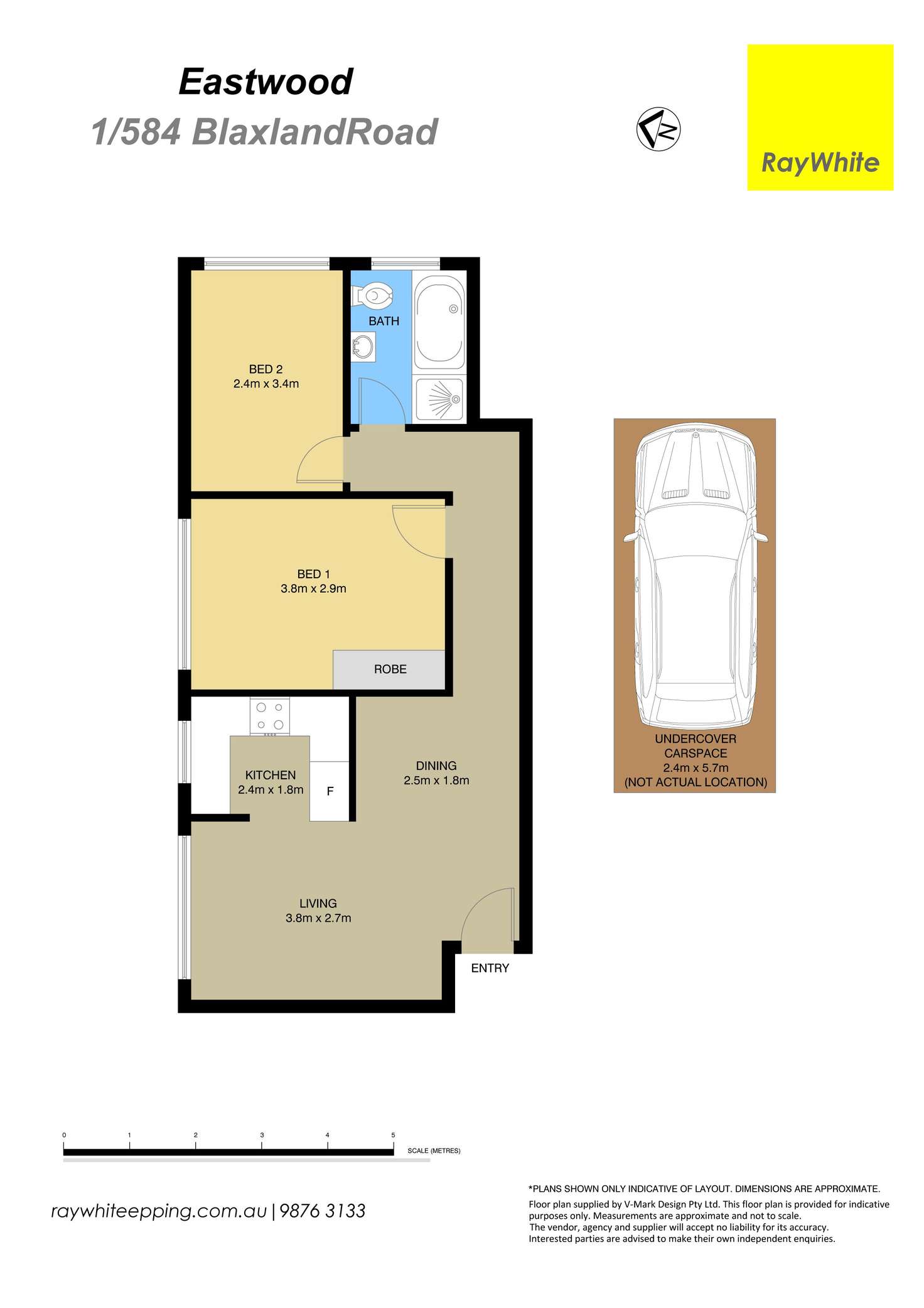 Floorplan of Homely unit listing, 1/584 Blaxland Road, Eastwood NSW 2122