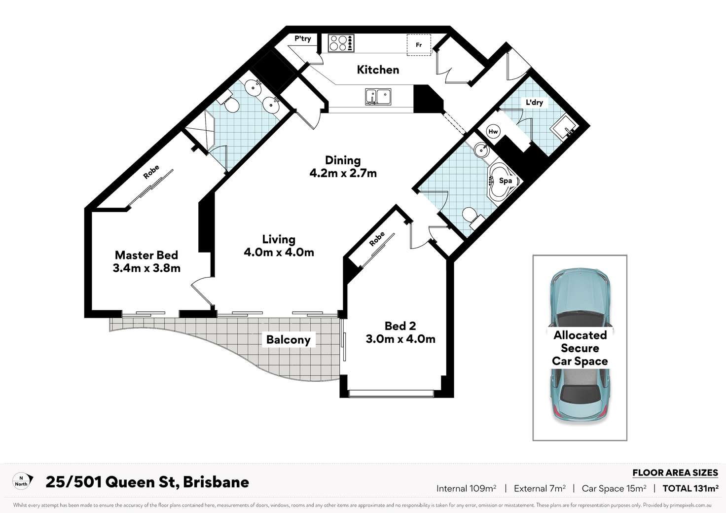 Floorplan of Homely apartment listing, 25/501 Queen Street, Brisbane City QLD 4000