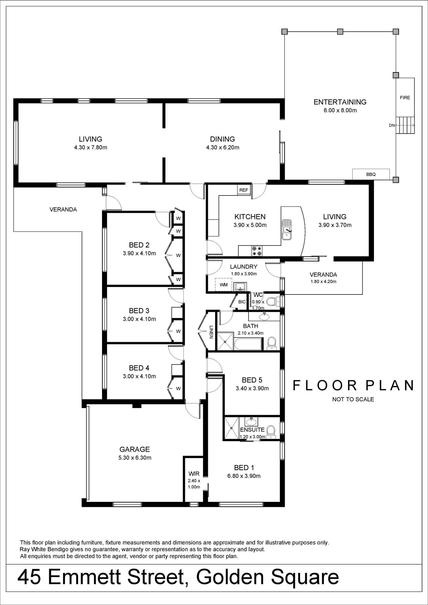 Floorplan of Homely house listing, 45 Emmett Street, Golden Square VIC 3555