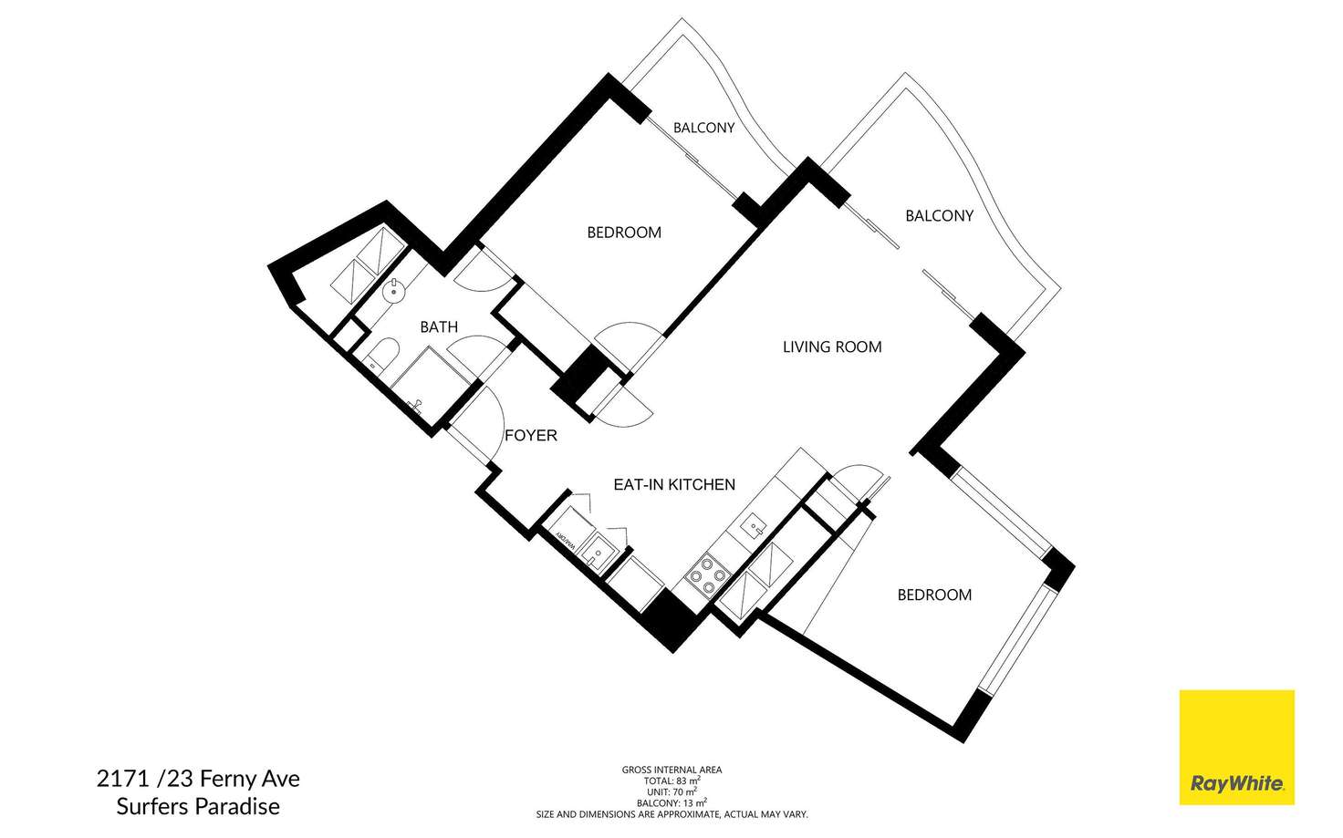 Floorplan of Homely apartment listing, 2171/23 Ferny Avenue, Surfers Paradise QLD 4217