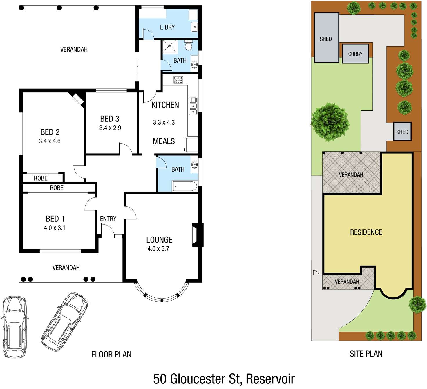 Floorplan of Homely house listing, 50 Gloucester Street, Reservoir VIC 3073