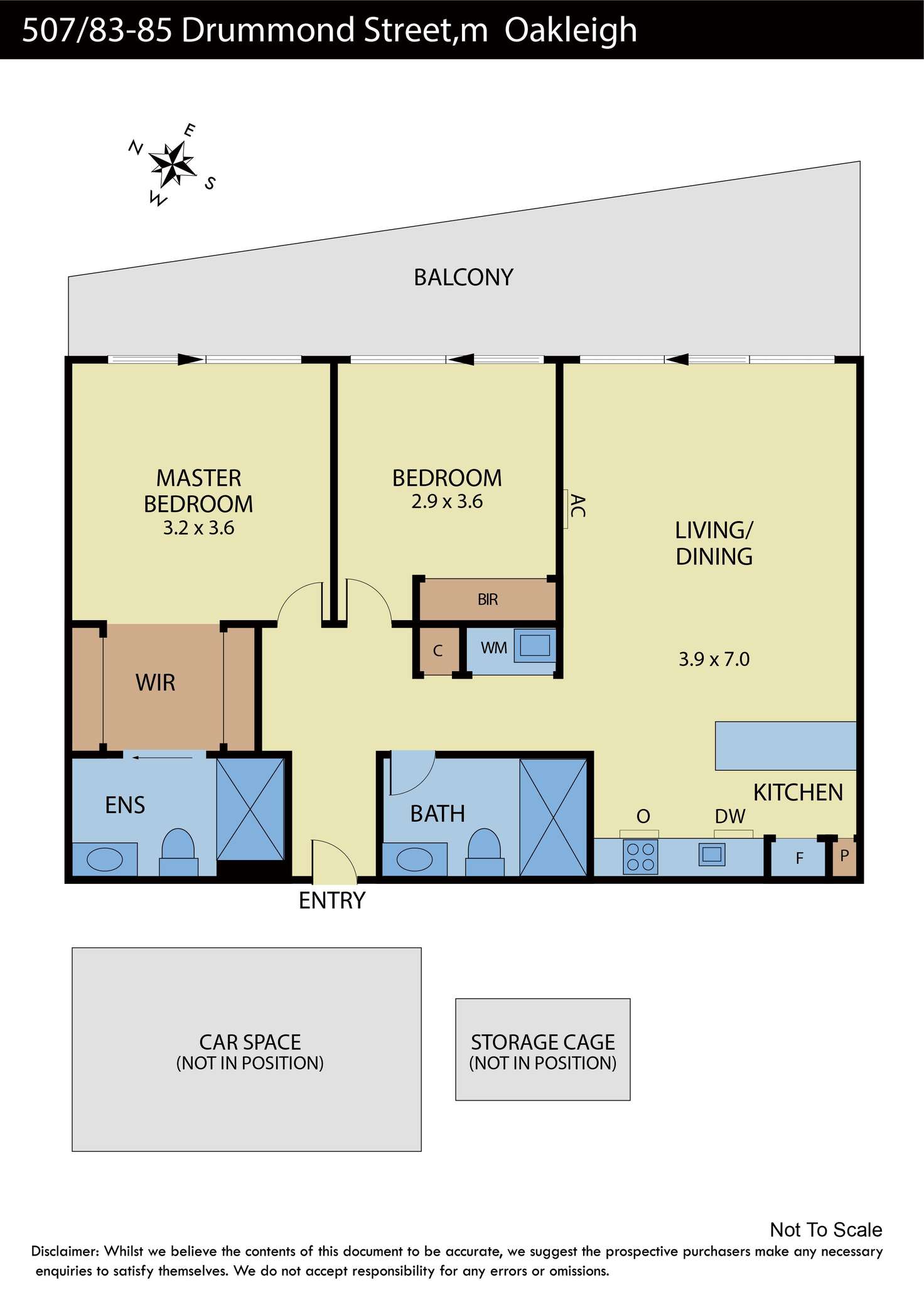 Floorplan of Homely apartment listing, 507/83-85 Drummond Street, Oakleigh VIC 3166