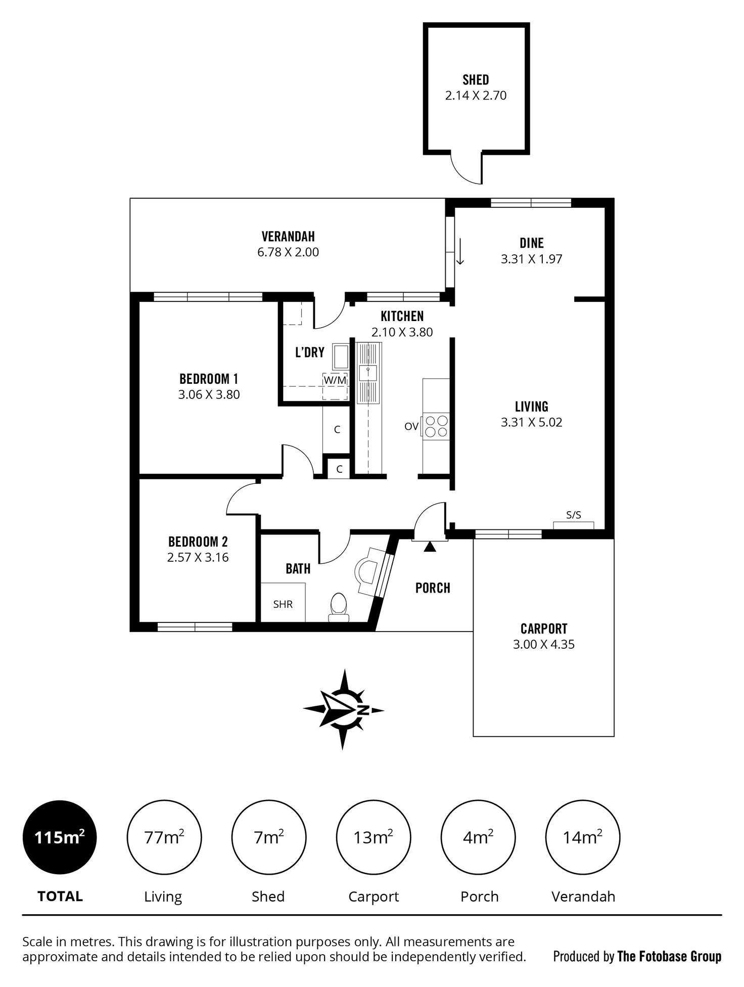 Floorplan of Homely unit listing, 7B First Avenue, Glenelg East SA 5045