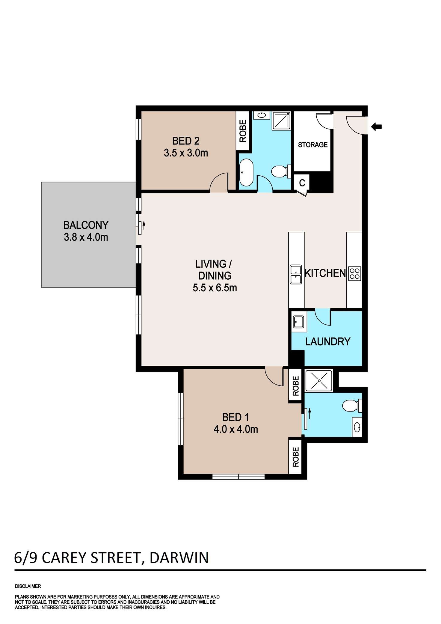 Floorplan of Homely apartment listing, 6/9 Carey Street, Darwin City NT 800
