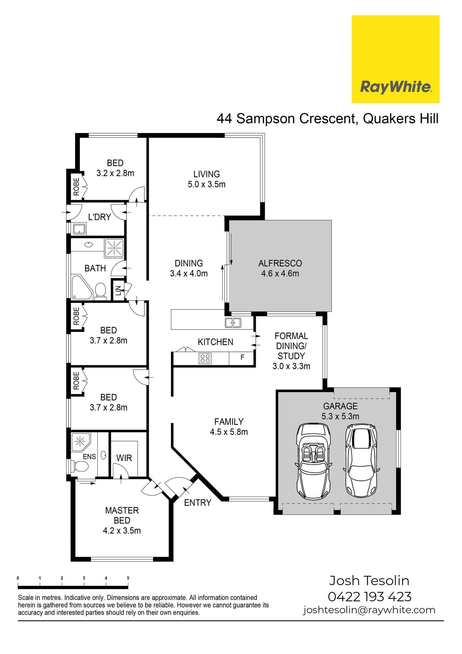 Floorplan of Homely house listing, 44 Sampson Crescent, Quakers Hill NSW 2763