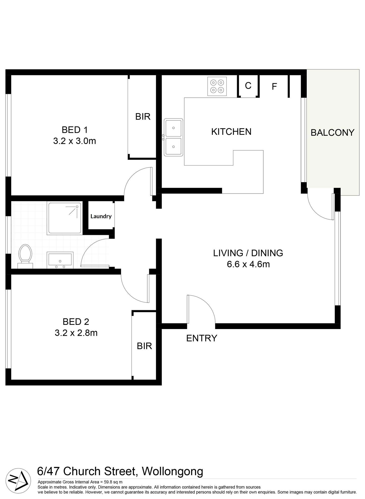 Floorplan of Homely house listing, 6/47 Church Street, Wollongong NSW 2500
