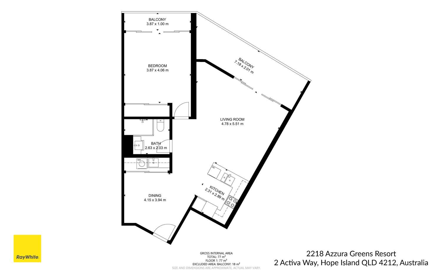Floorplan of Homely house listing, 2218/2 Activa Way, Hope Island QLD 4212