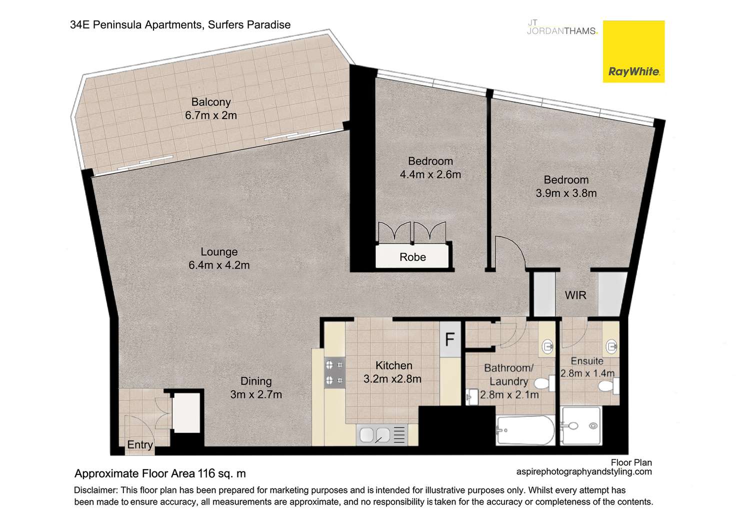 Floorplan of Homely apartment listing, 34E/5 Clifford Street, Surfers Paradise QLD 4217