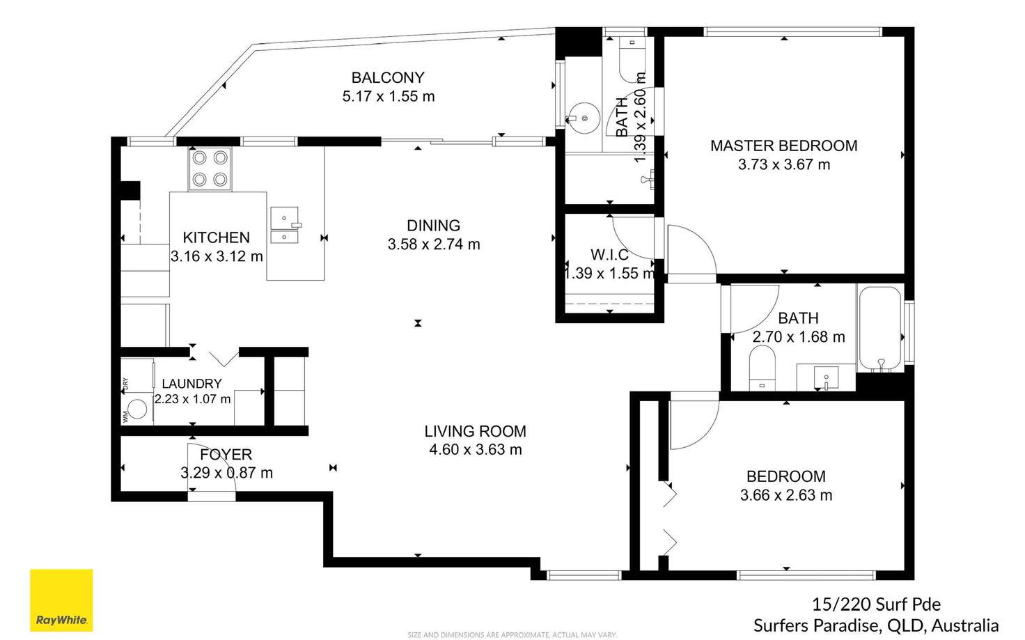 Floorplan of Homely apartment listing, 15/220 Surf Parade, Surfers Paradise QLD 4217