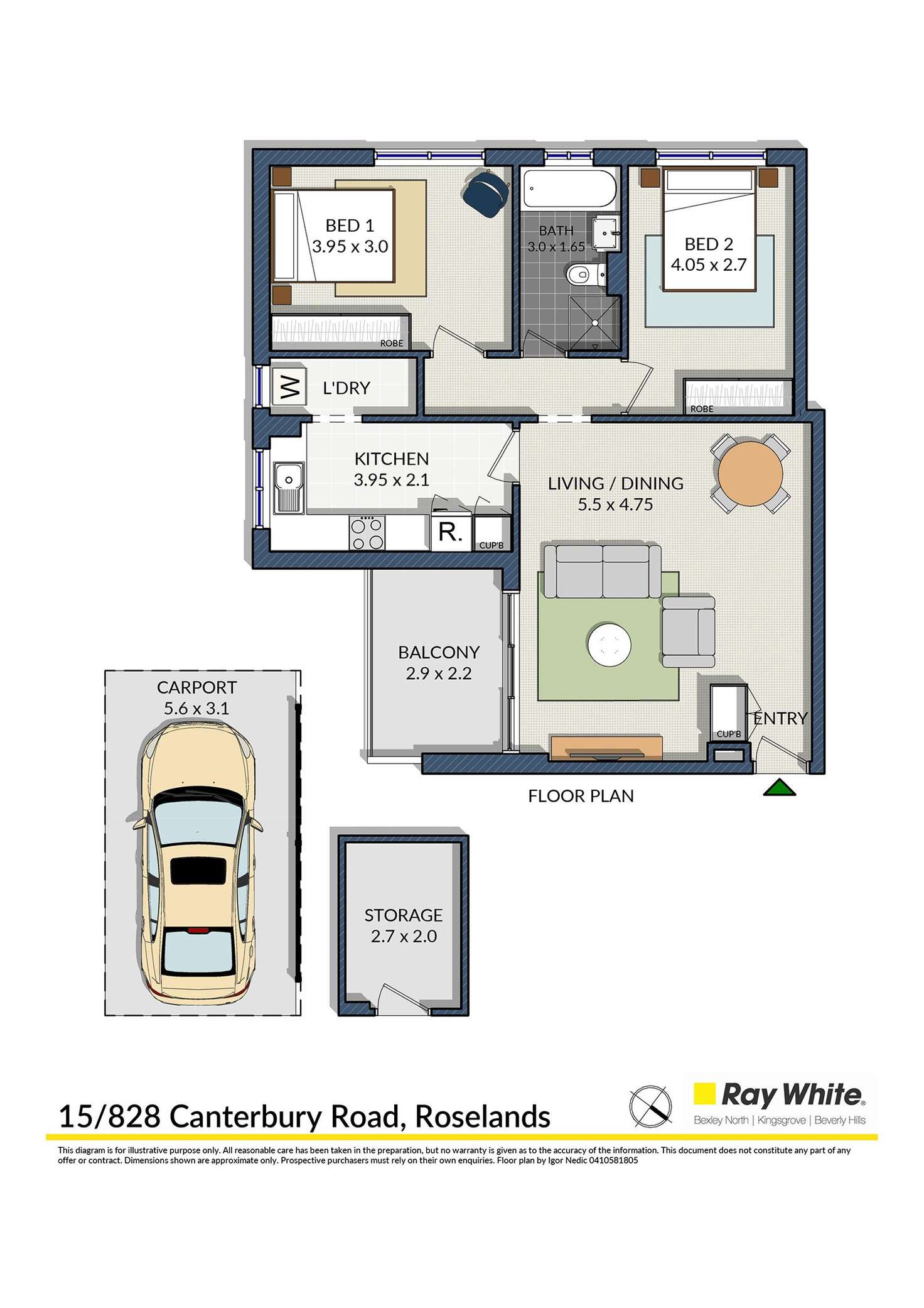 Floorplan of Homely unit listing, 15/828 Canterbury Road, Roselands NSW 2196
