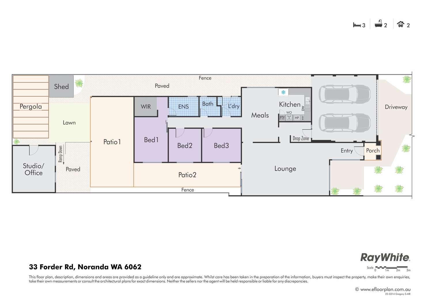 Floorplan of Homely semiDetached listing, 33 Forder Road, Noranda WA 6062