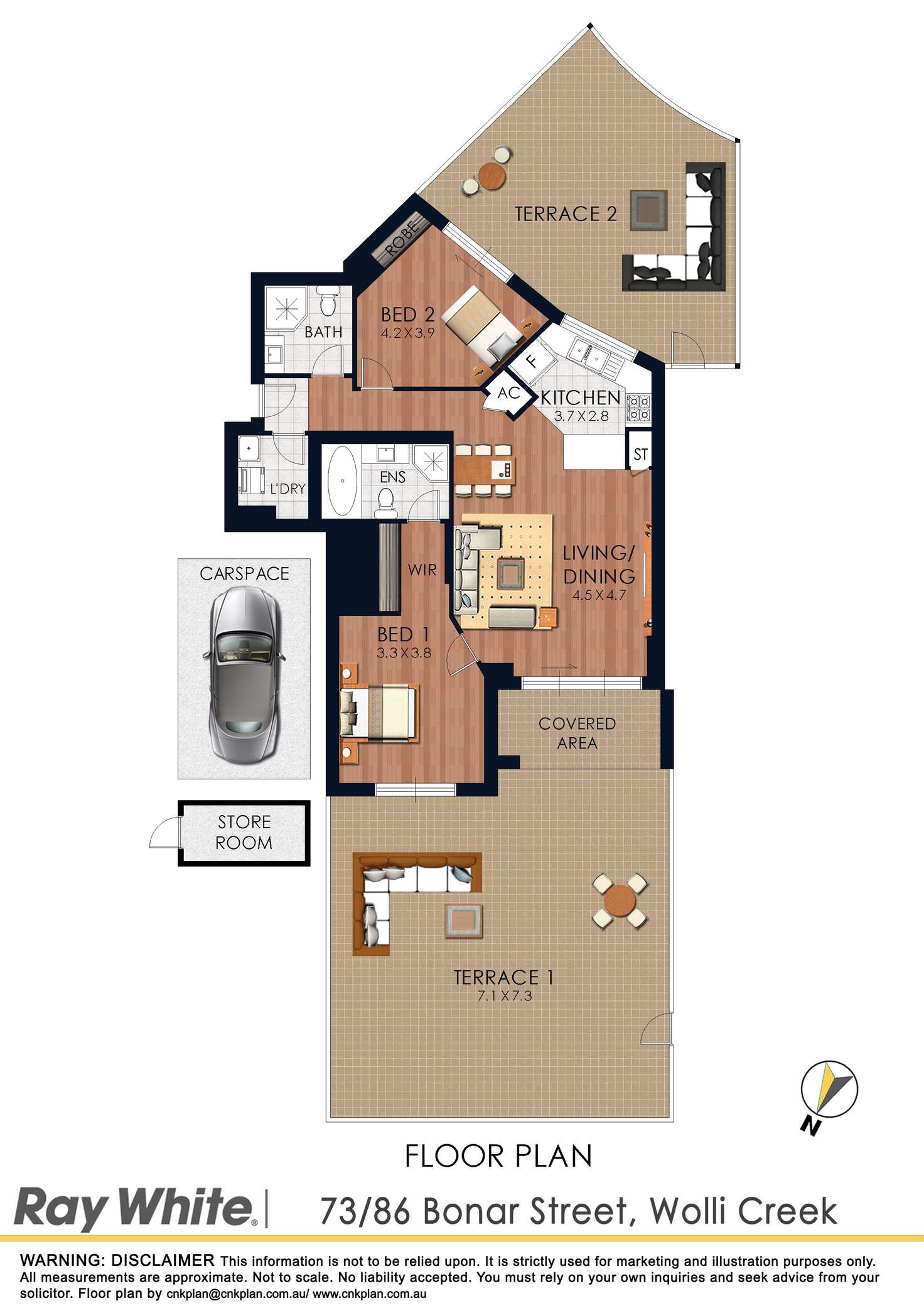 Floorplan of Homely apartment listing, 73/86-88 Bonar Street, Wolli Creek NSW 2205
