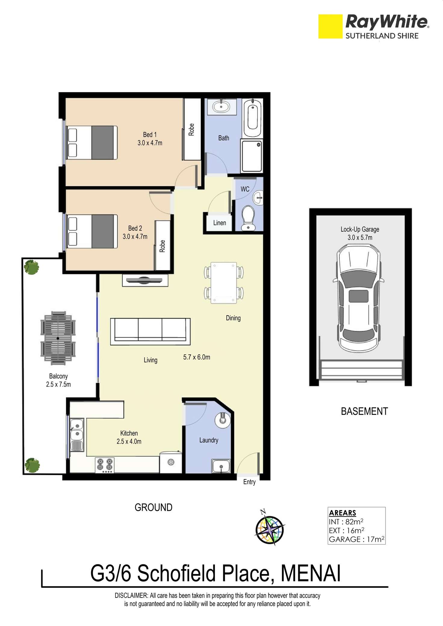 Floorplan of Homely apartment listing, G3/6 Schofield Place, Menai NSW 2234