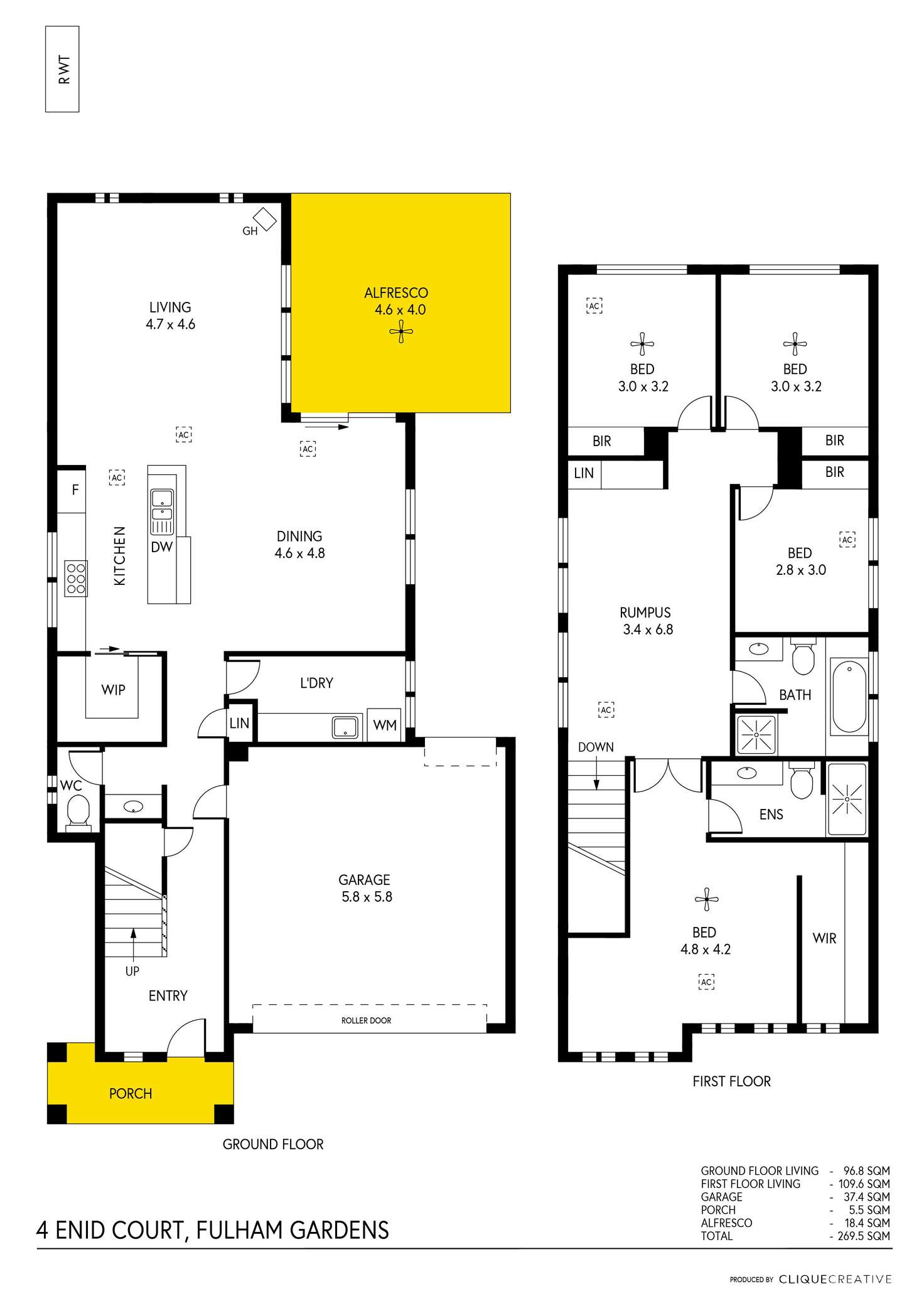 Floorplan of Homely house listing, 4 Enid Court, Fulham Gardens SA 5024