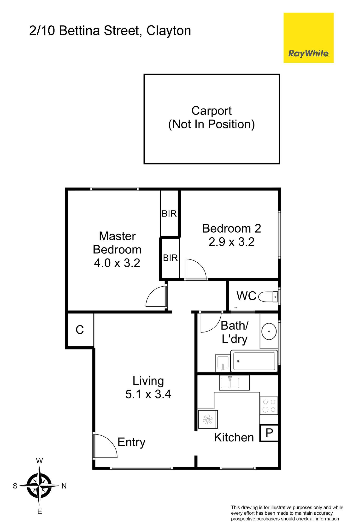 Floorplan of Homely apartment listing, 2/10 Bettina Street, Clayton VIC 3168