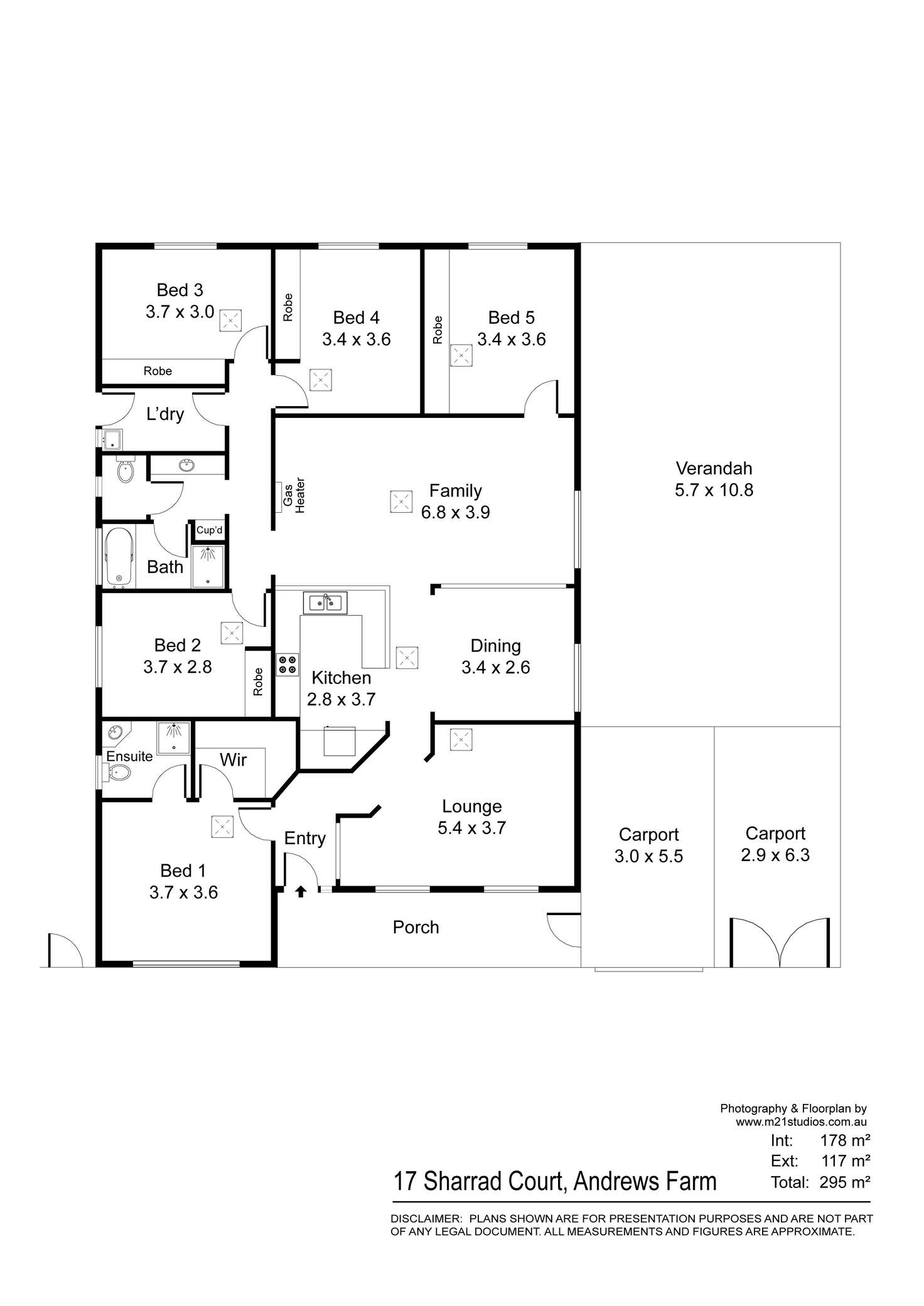 Floorplan of Homely house listing, 17 Sharrad Court, Andrews Farm SA 5114