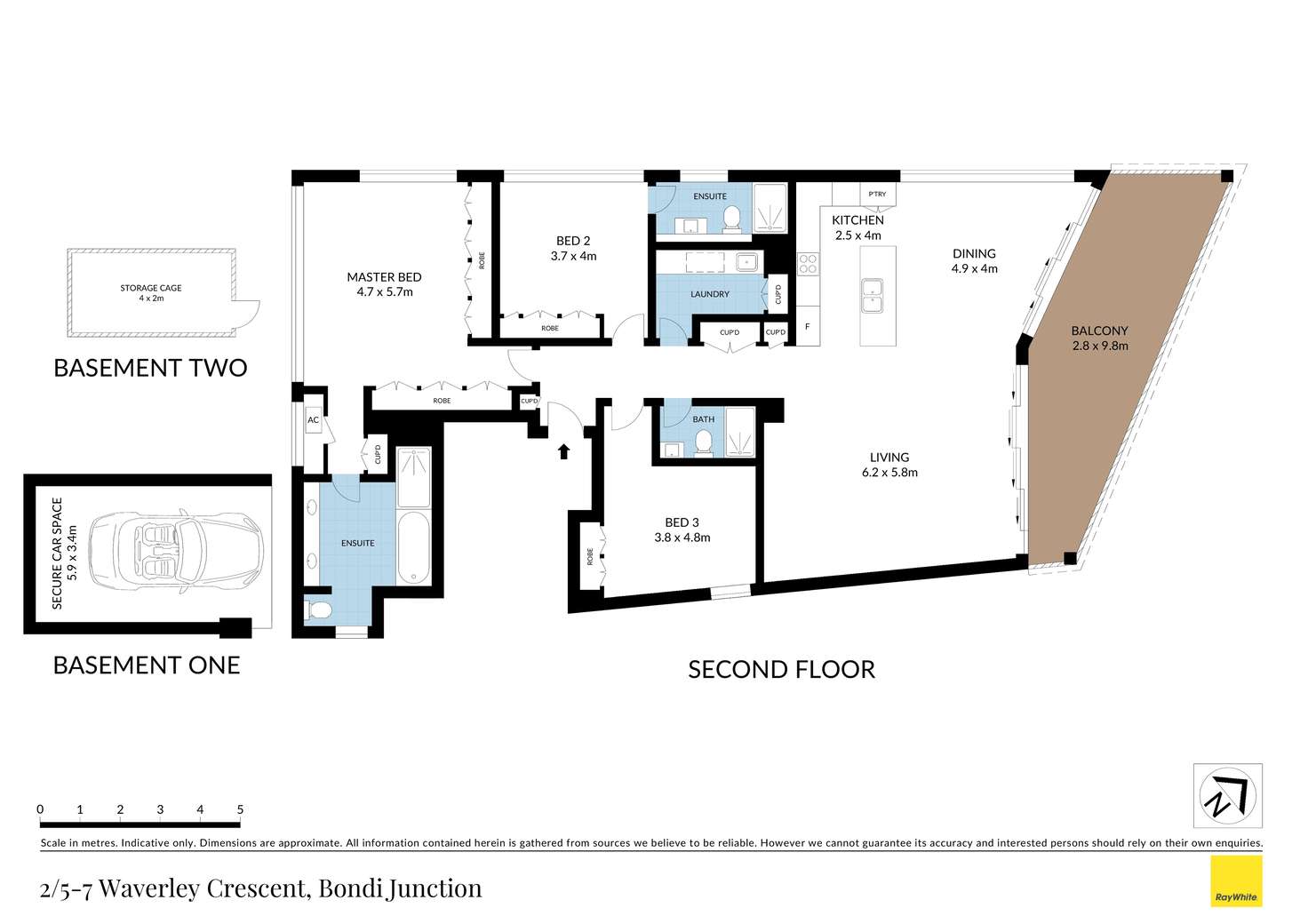 Floorplan of Homely apartment listing, 2/5-7 Waverley Crescent, Bondi Junction NSW 2022