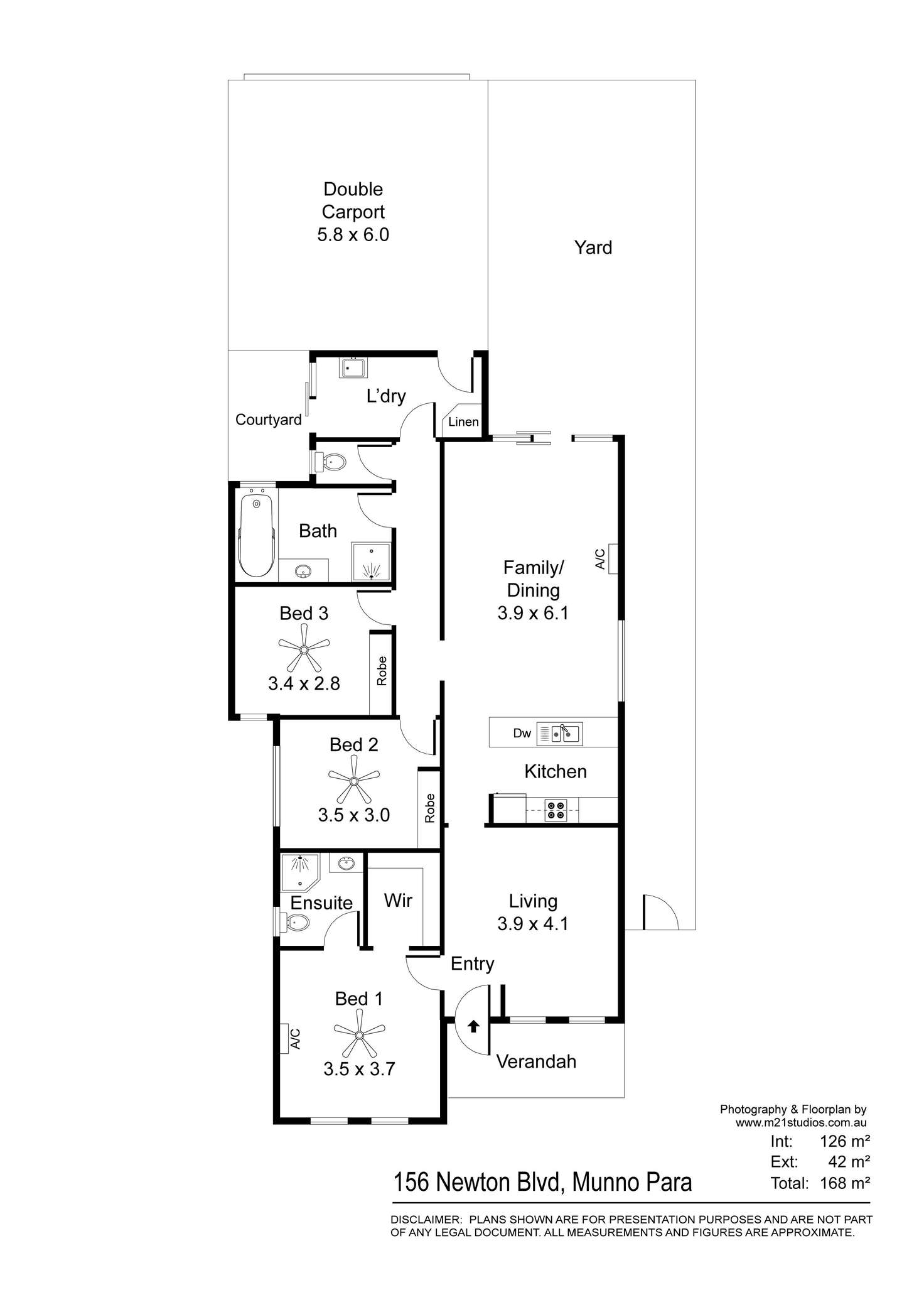 Floorplan of Homely house listing, 156 Newton Boulevard, Munno Para SA 5115