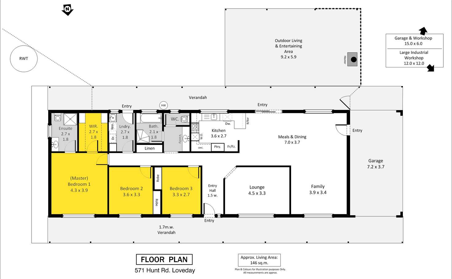 Floorplan of Homely house listing, 571 Hunt Road, Loveday SA 5345